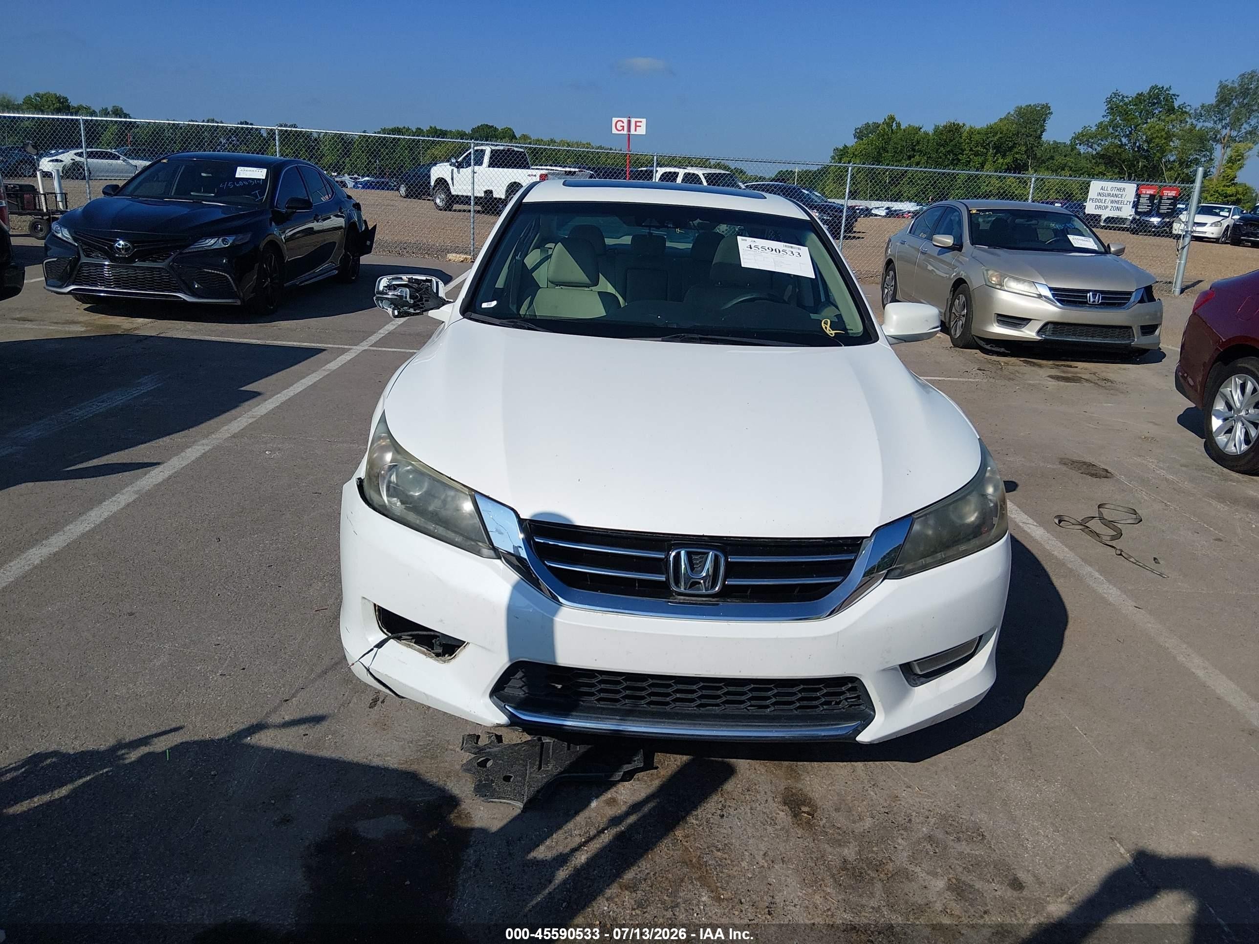 2013 Honda Accord Ex-l V-6 White vin: 1HGCR3F88DA040426