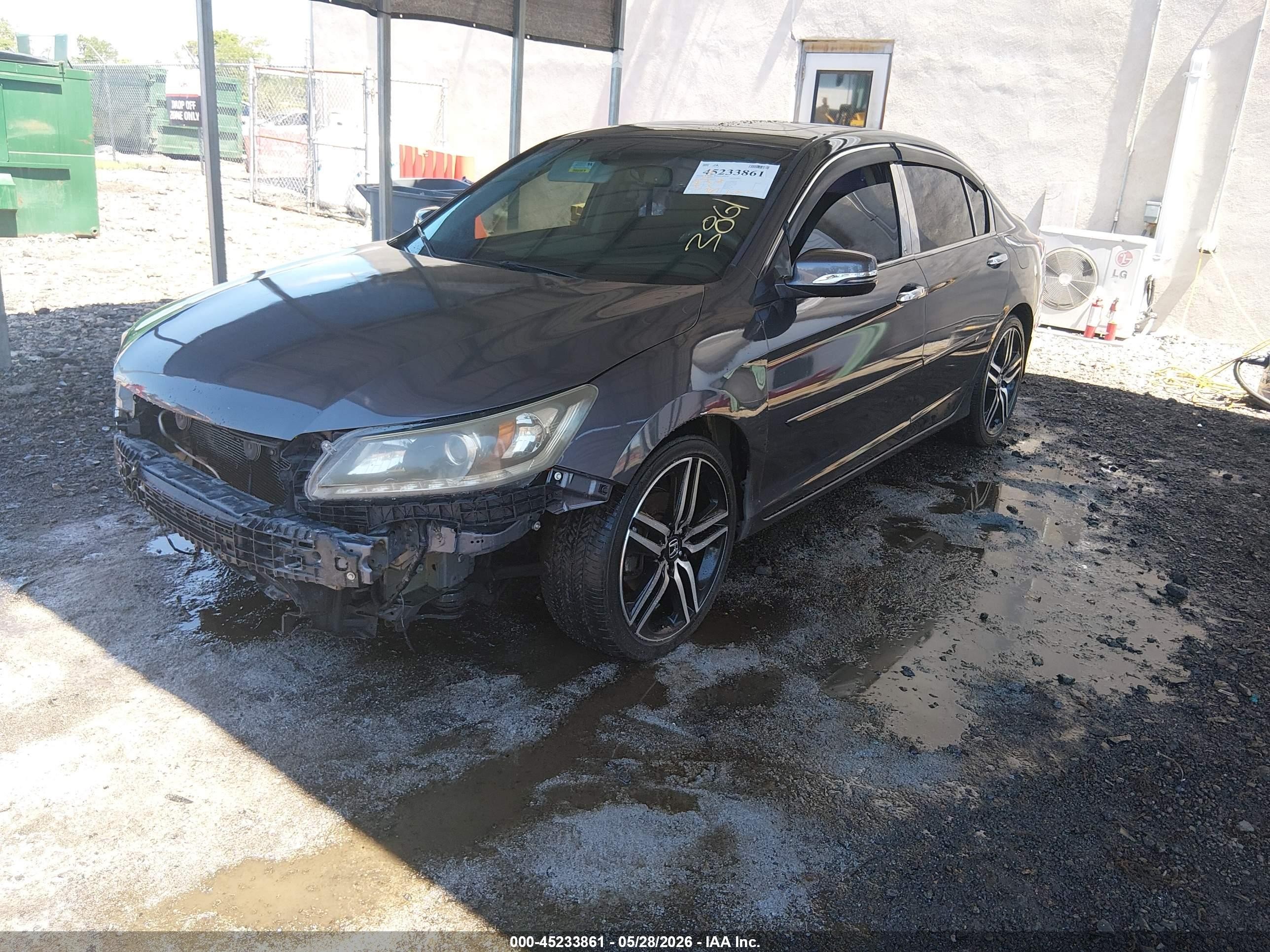 2013 Honda Accord Ex-l V-6 Gray vin: 1HGCR3F88DA041334
