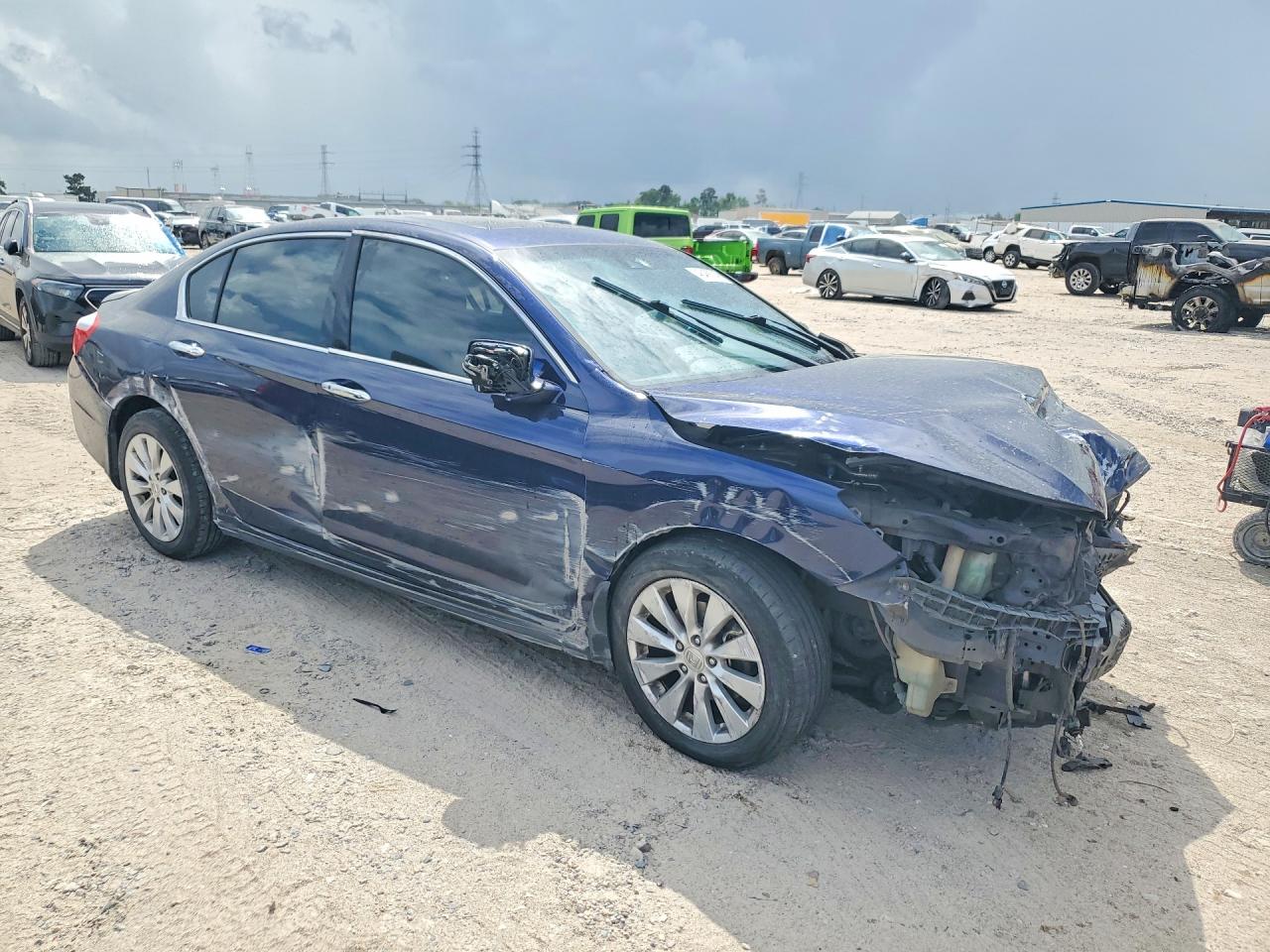 2014 Honda Accord Exl Blue vin: 1HGCR3F88EA025975