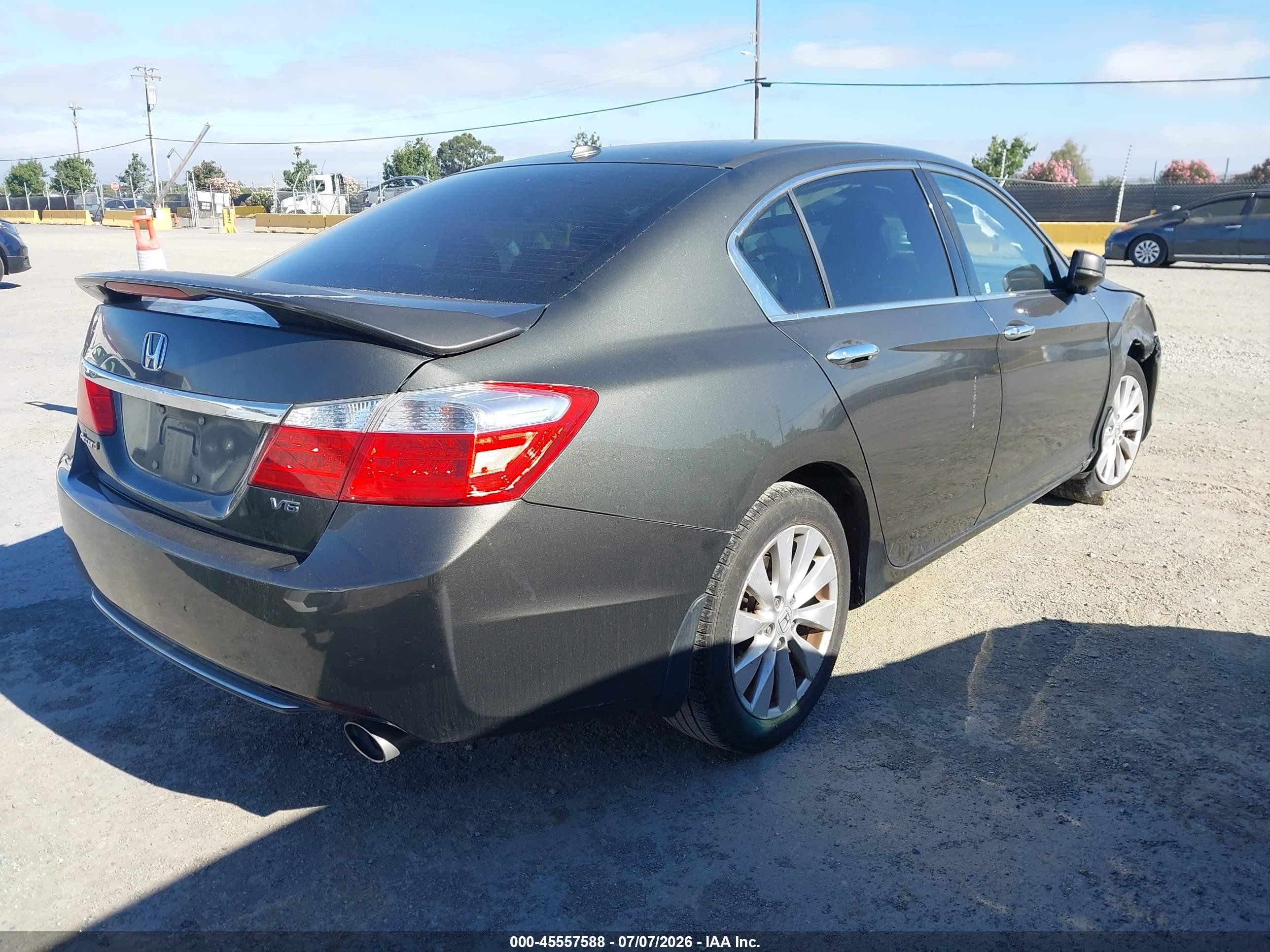 2014 Honda Accord Ex-l V-6 Gray vin: 1HGCR3F88EA034482