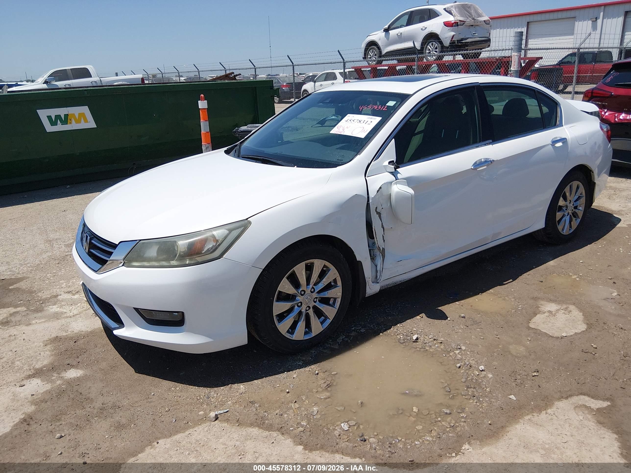 2015 Honda Accord Ex-l V-6 White vin: 1HGCR3F88FA002729