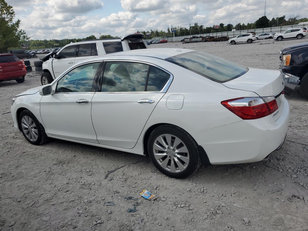 2015 Honda Accord Exl White vin: 1HGCR3F88FA014623