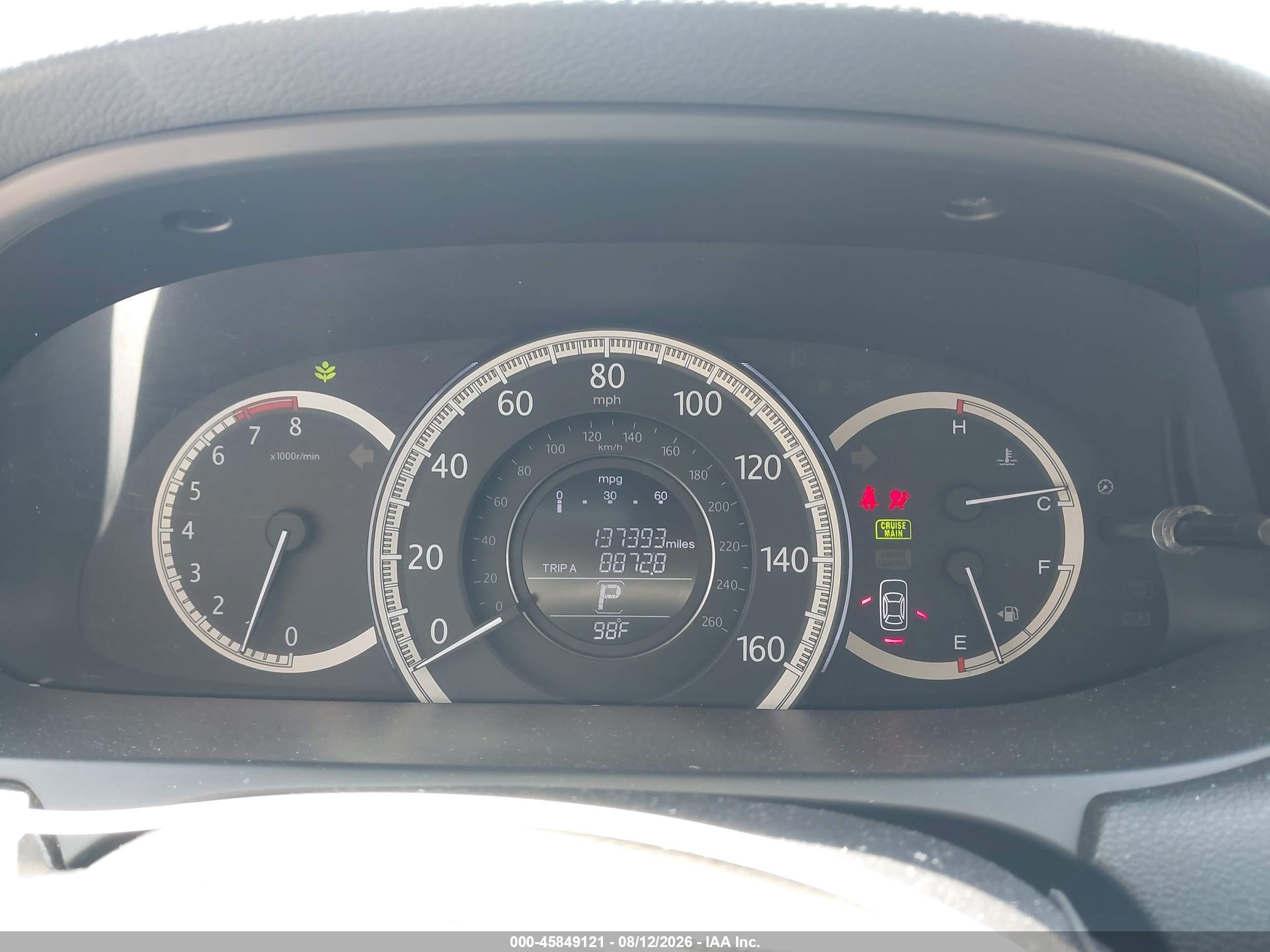 2013 Honda Accord Ex-l V-6 White vin: 1HGCR3F89DA001117