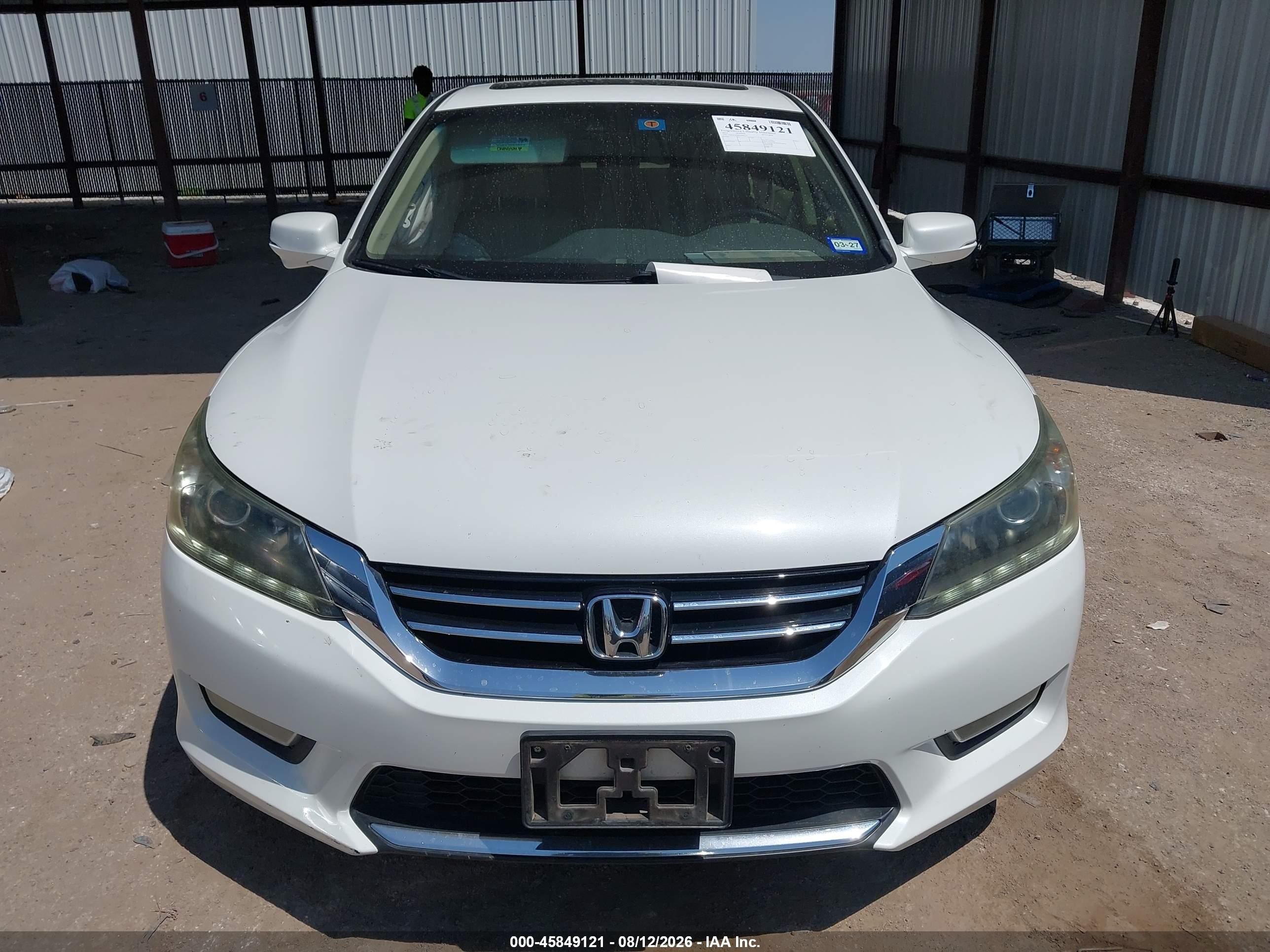 2013 Honda Accord Ex-l V-6 White vin: 1HGCR3F89DA001117