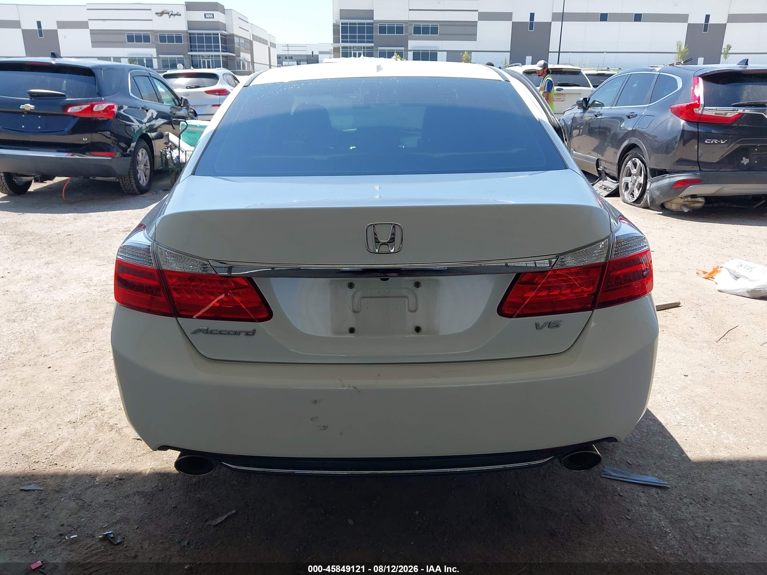2013 Honda Accord Ex-l V-6 White vin: 1HGCR3F89DA001117