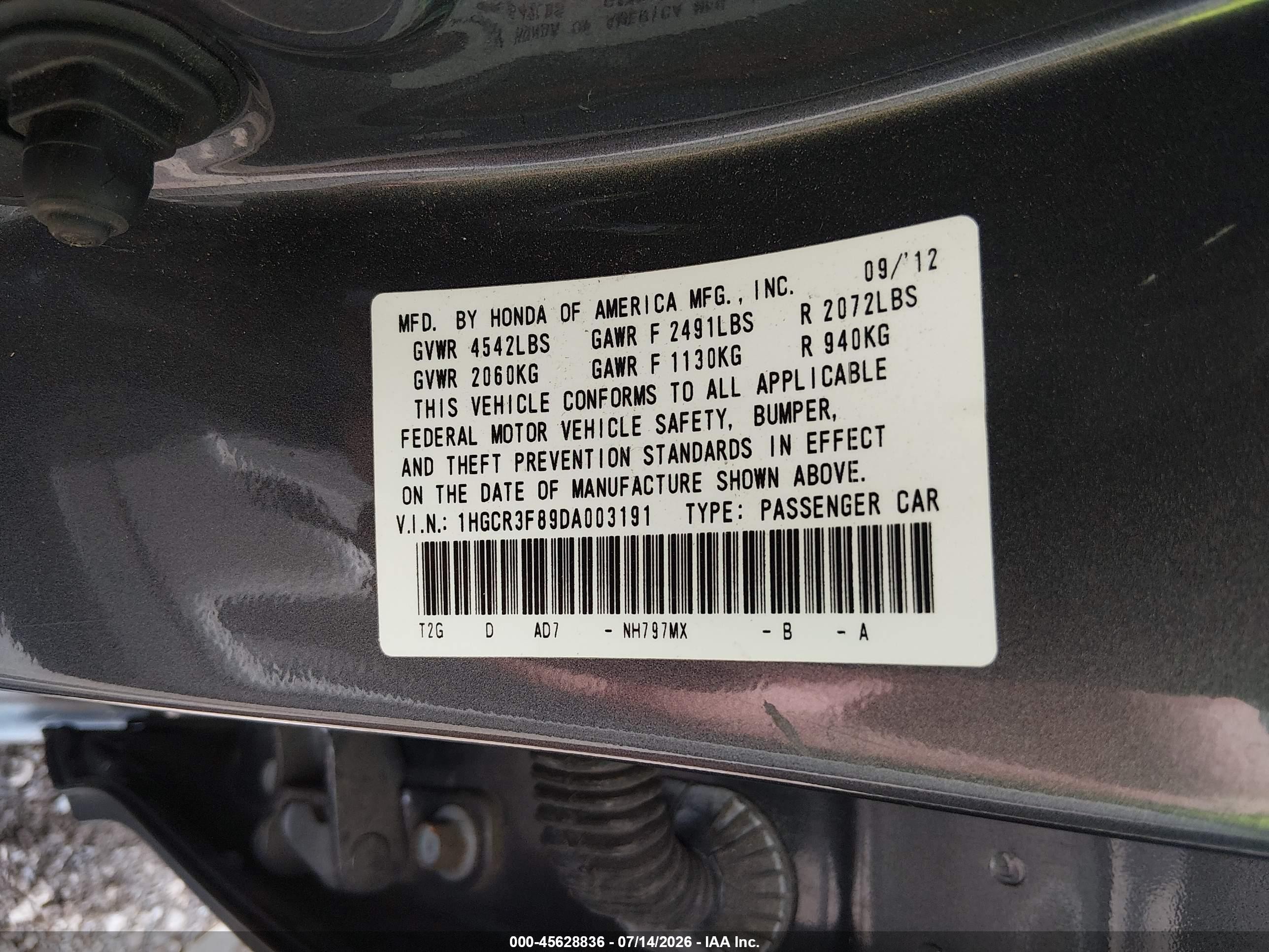 2013 Honda Accord Ex-l V-6 Silver vin: 1HGCR3F89DA003191