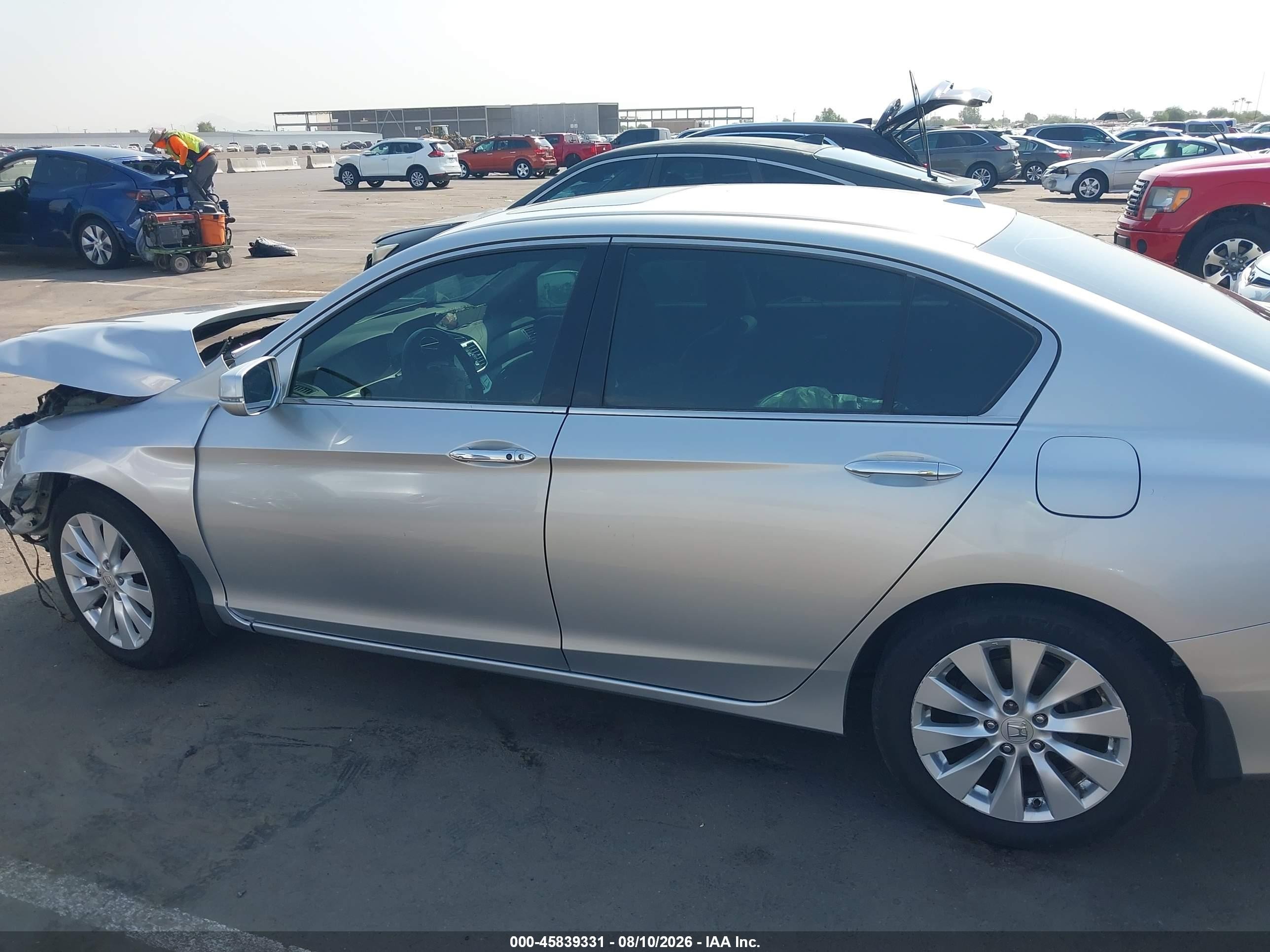 2013 Honda Accord Ex-l V-6 Silver vin: 1HGCR3F89DA013929