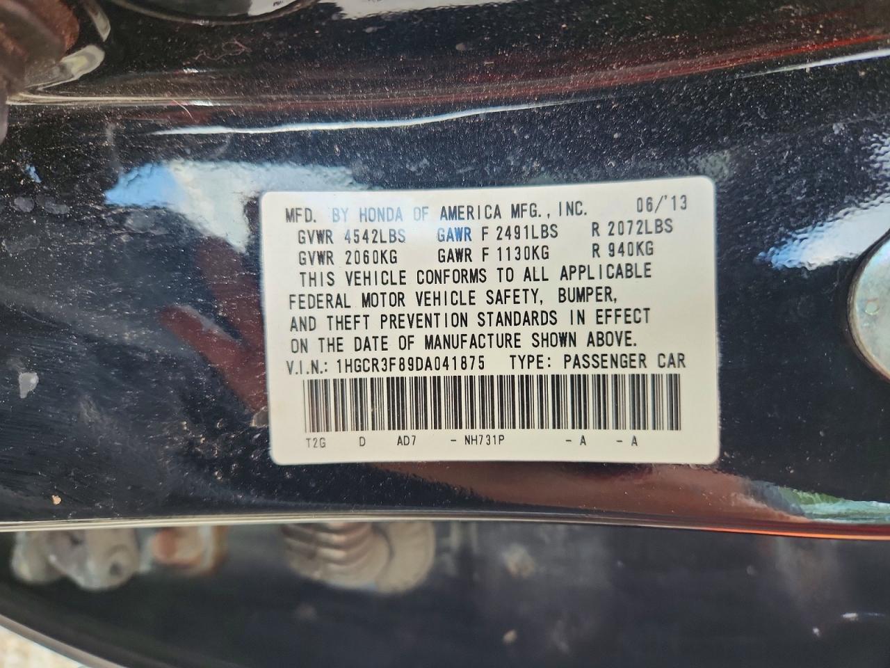 2013 Honda Accord Exl Black vin: 1HGCR3F89DA041875