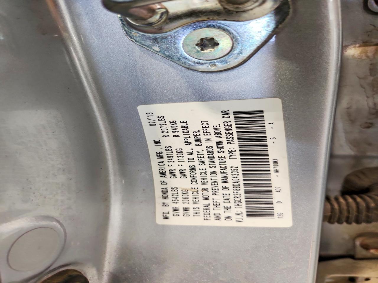 2013 Honda Accord Exl Серебряный vin: 1HGCR3F89DA043352