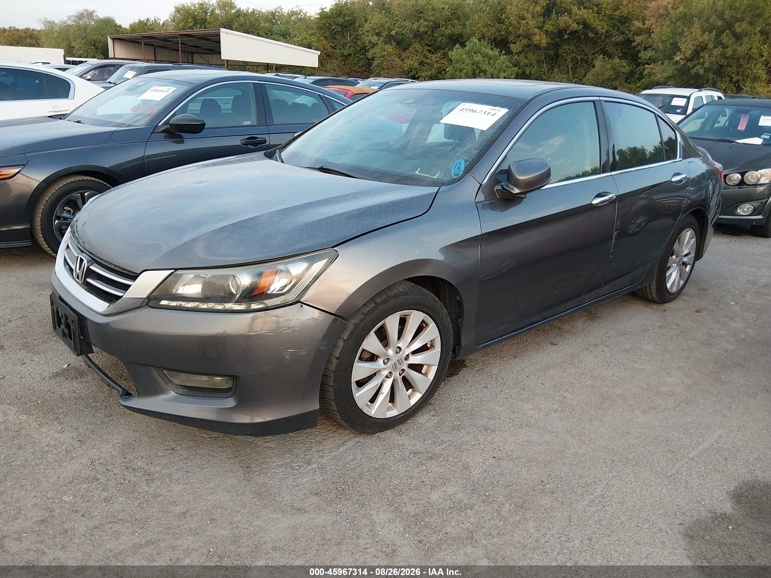 2014 Honda Accord Ex-l V-6 Gray vin: 1HGCR3F89EA002138