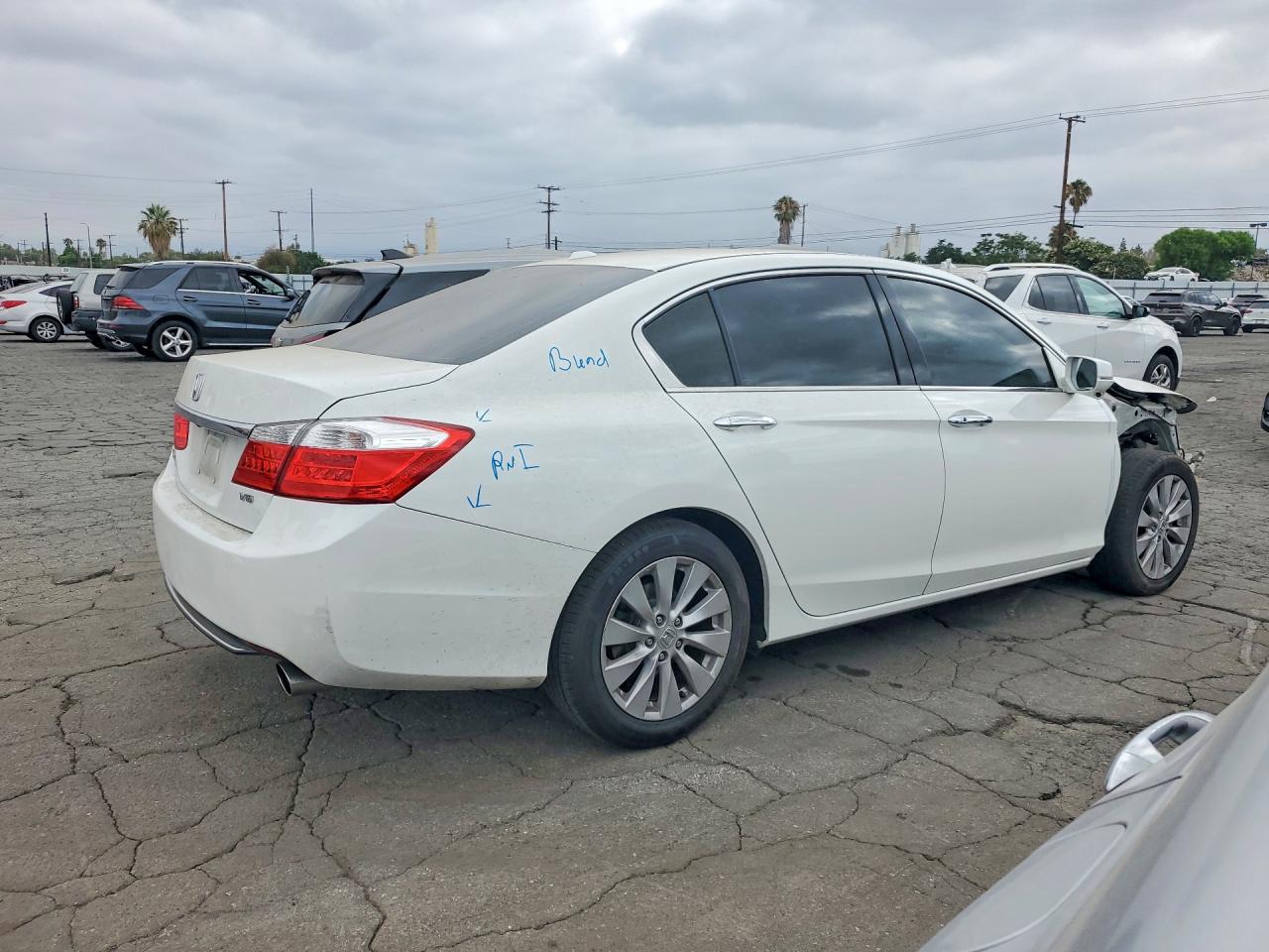 2014 Honda Accord Exl White vin: 1HGCR3F89EA004309