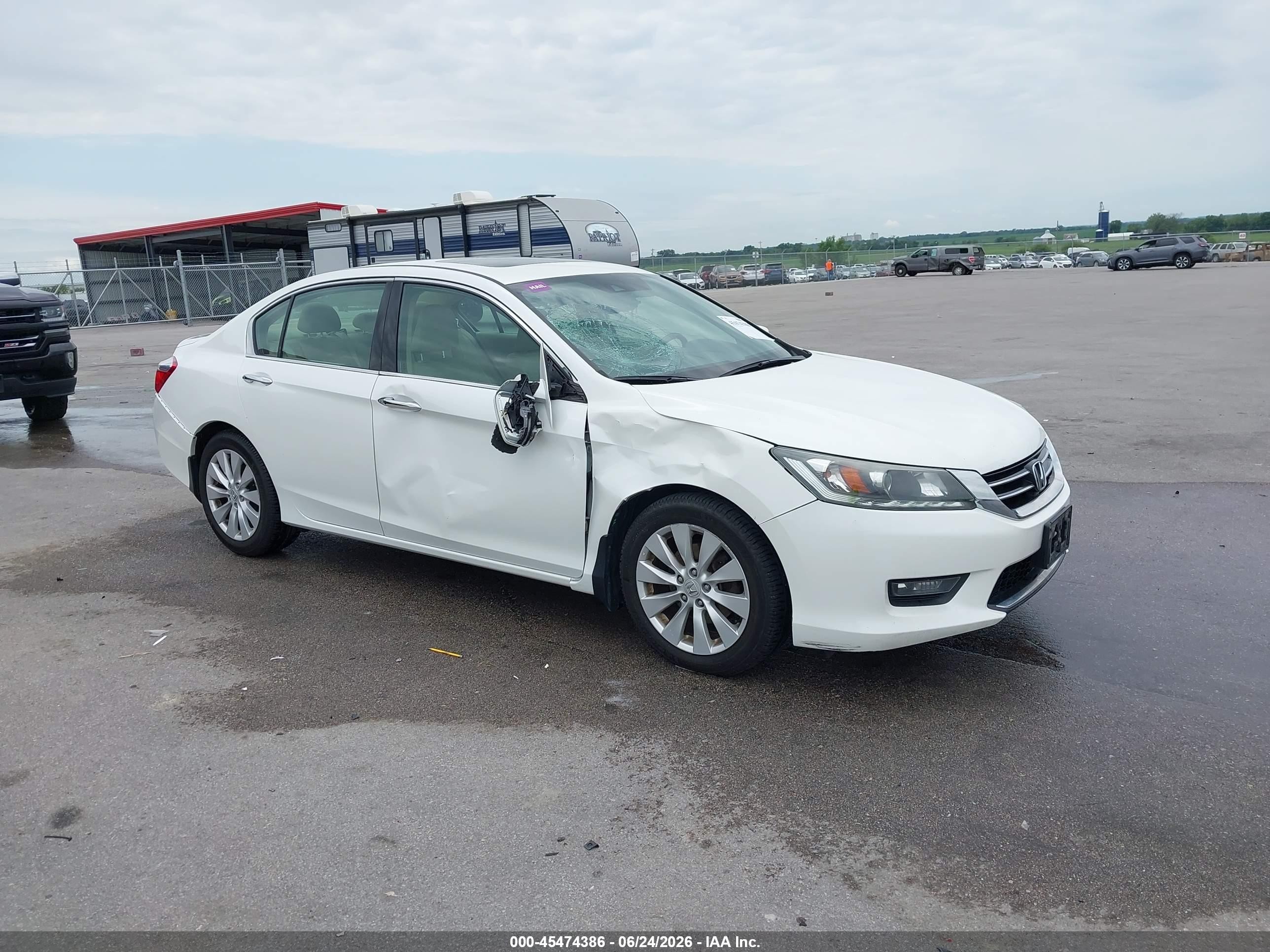 2014 Honda Accord Ex-l V-6 Белый vin: 1HGCR3F89EA008540