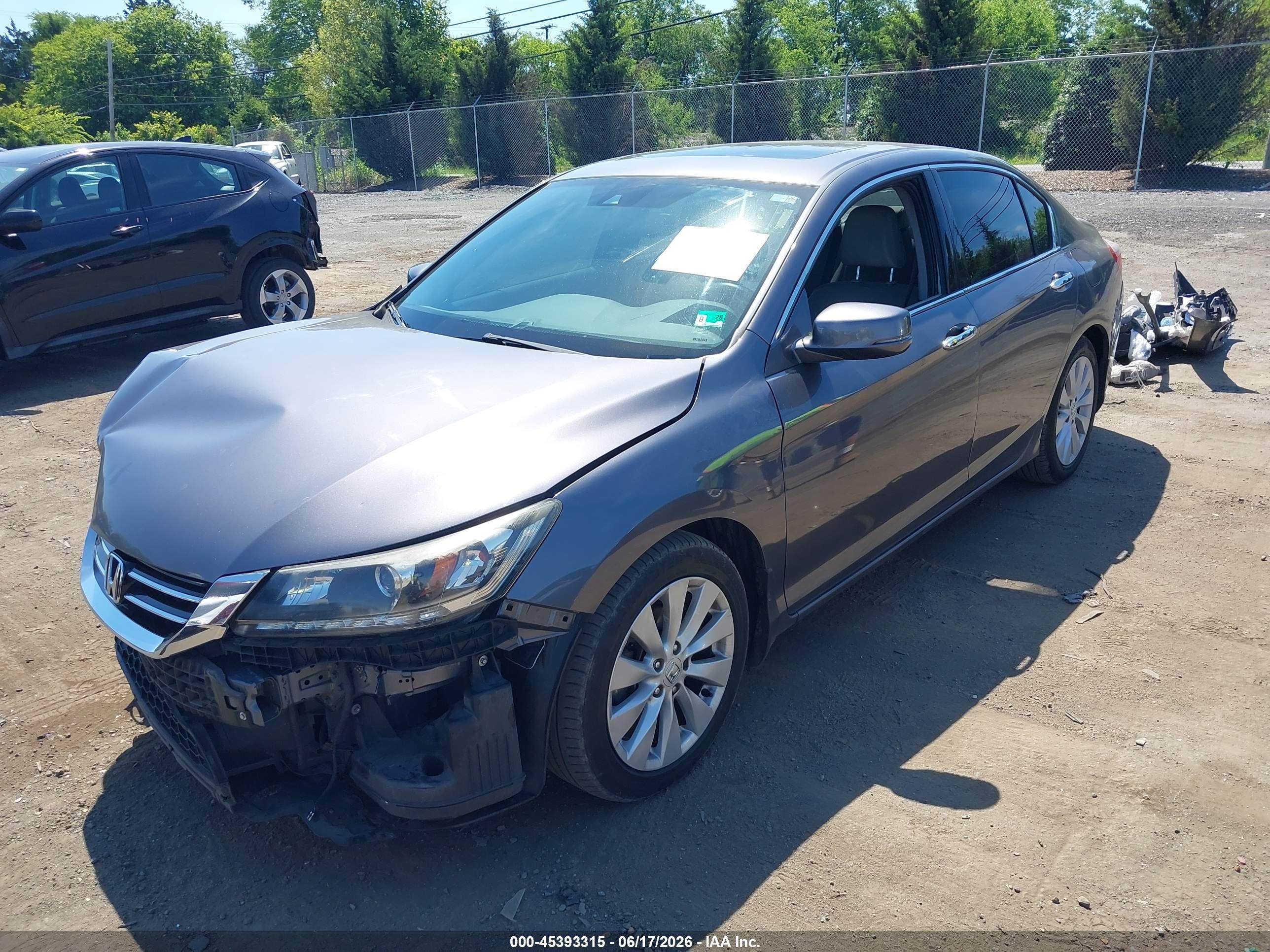 2014 Honda Accord Ex-l V-6 Gray vin: 1HGCR3F89EA015746
