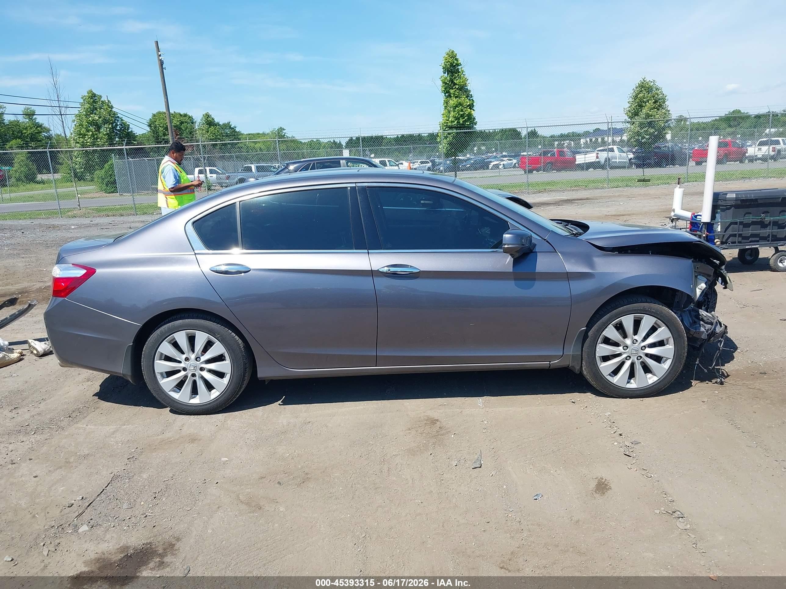 2014 Honda Accord Ex-l V-6 Gray vin: 1HGCR3F89EA015746