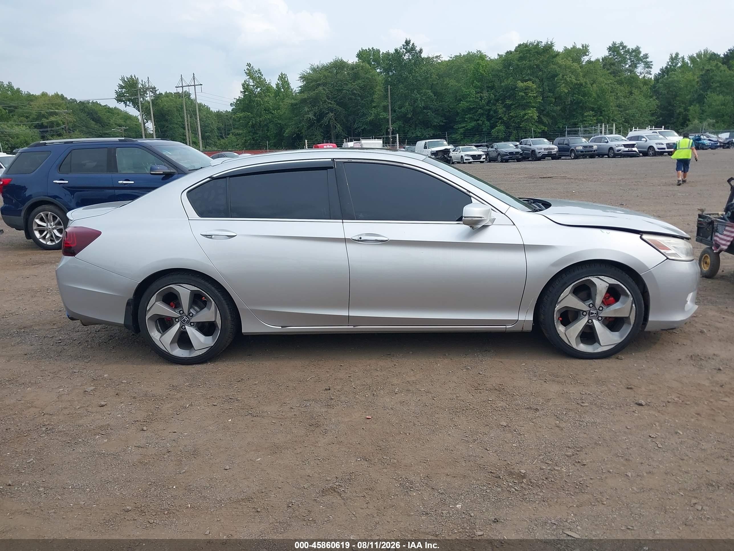 2014 Honda Accord Ex-l V-6 Silver vin: 1HGCR3F89EA026178