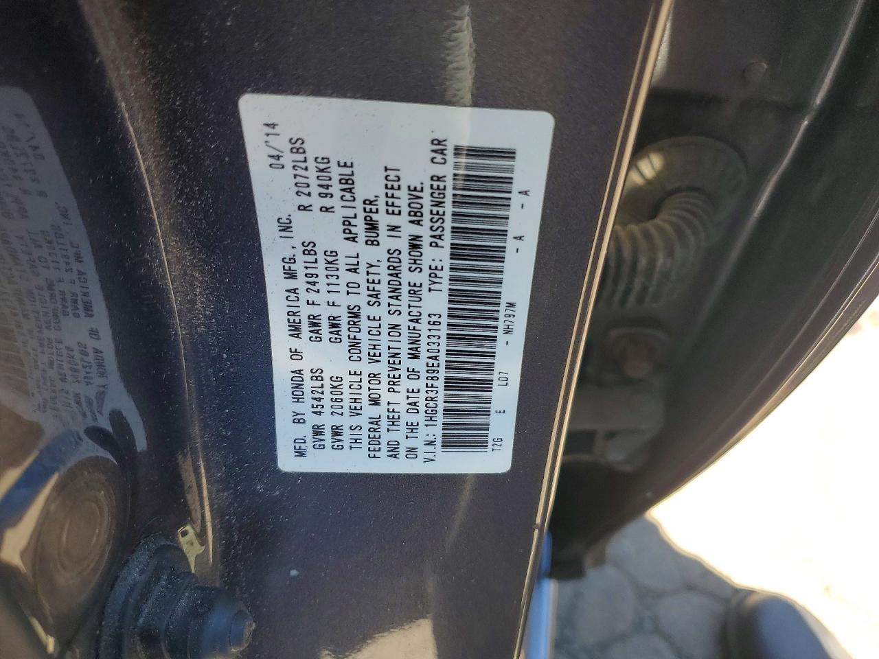 2014 Honda Accord Exl Gray vin: 1HGCR3F89EA033163