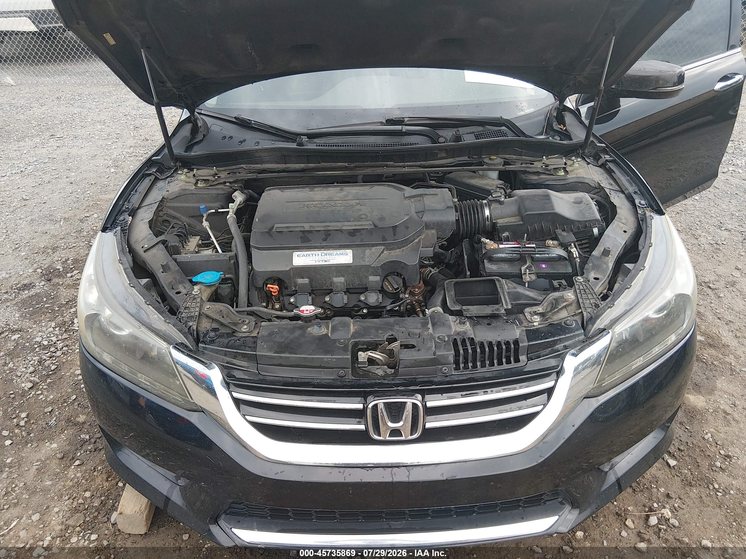 2014 Honda Accord Ex-l V-6 Черный vin: 1HGCR3F89EA043613