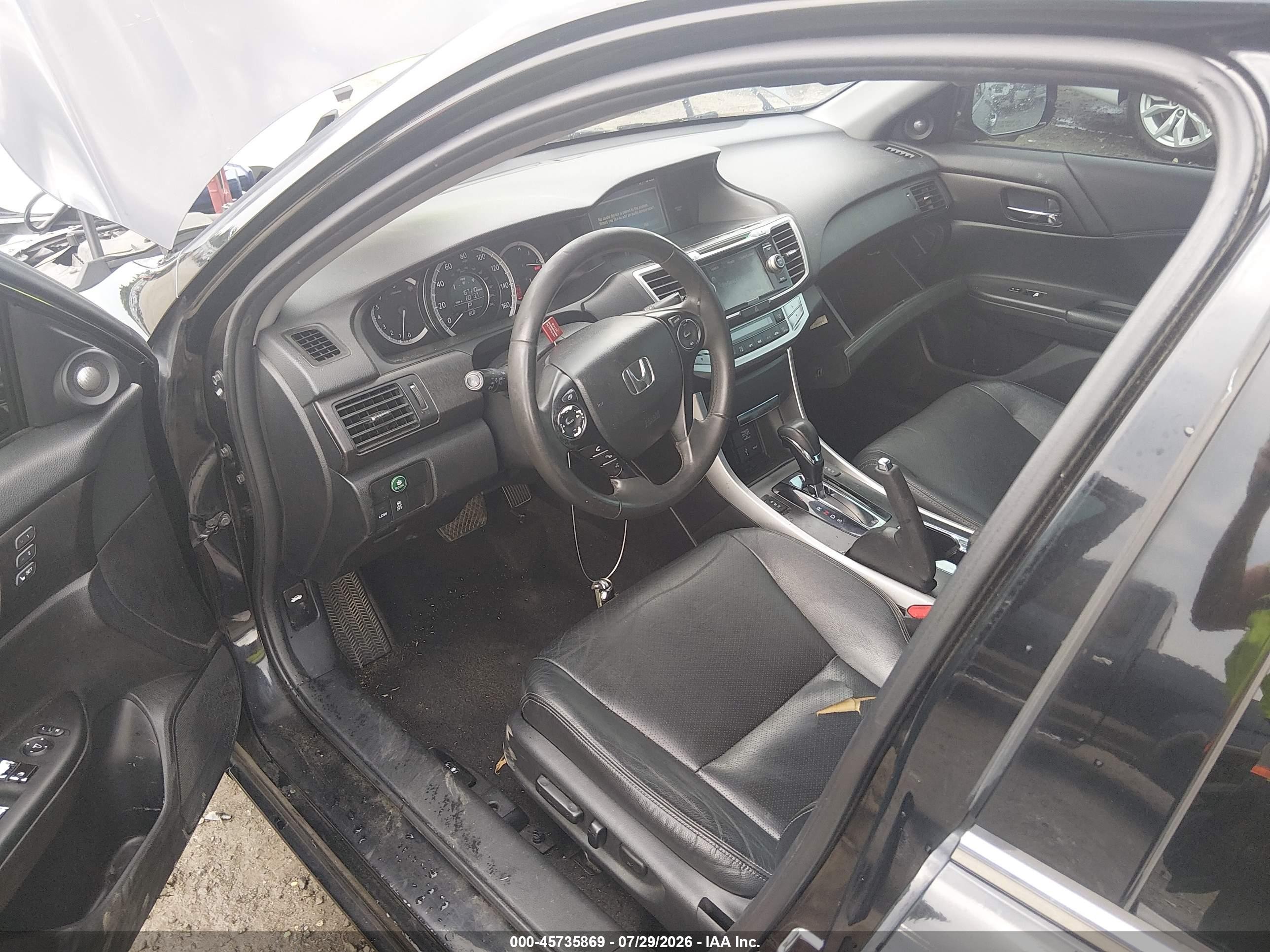 2014 Honda Accord Ex-l V-6 Черный vin: 1HGCR3F89EA043613