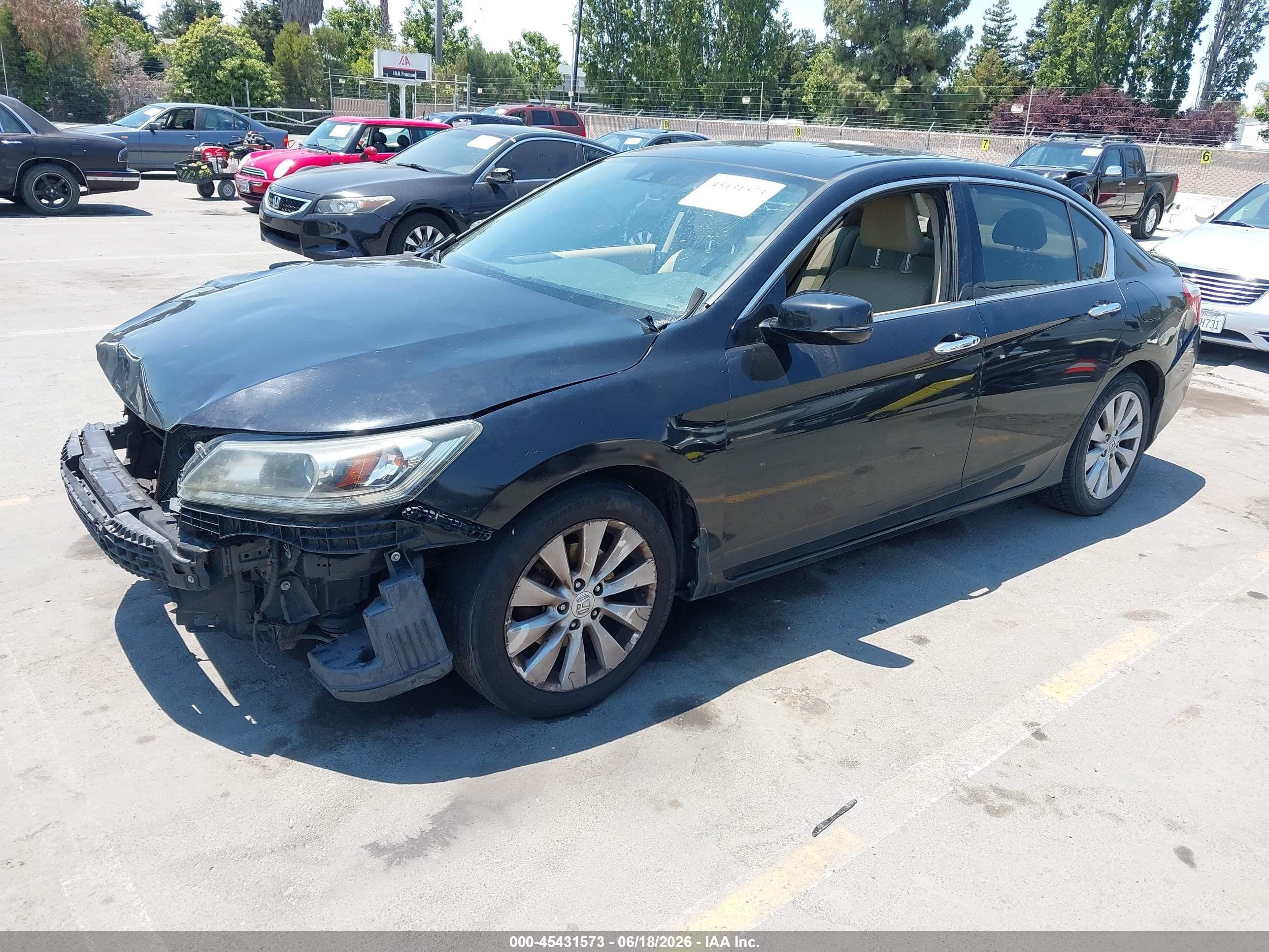 2015 Honda Accord Ex-l V-6 Black vin: 1HGCR3F89FA000570
