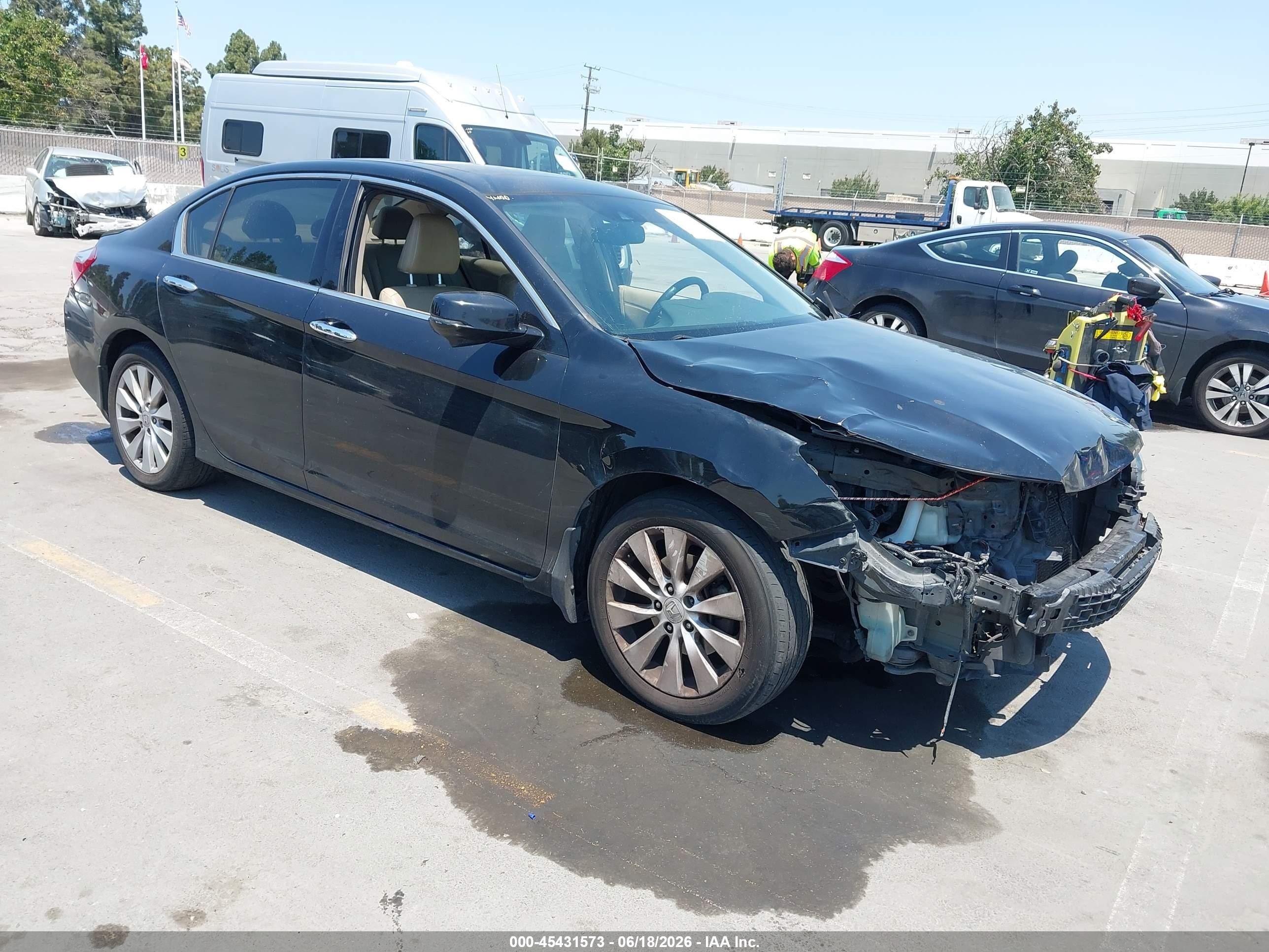 2015 Honda Accord Ex-l V-6 Black vin: 1HGCR3F89FA000570
