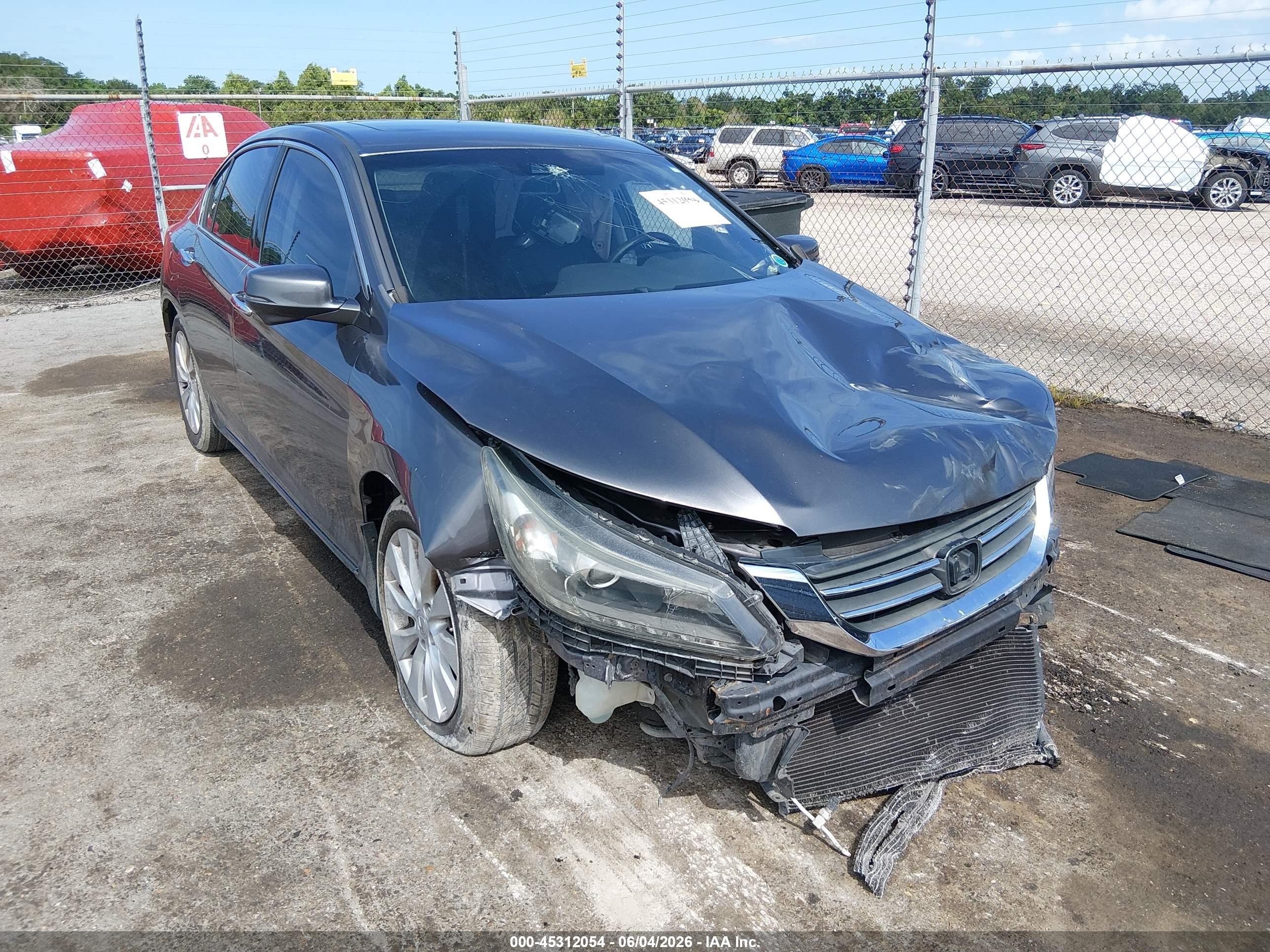 2015 Honda Accord Ex-l V-6 Gray vin: 1HGCR3F89FA013786