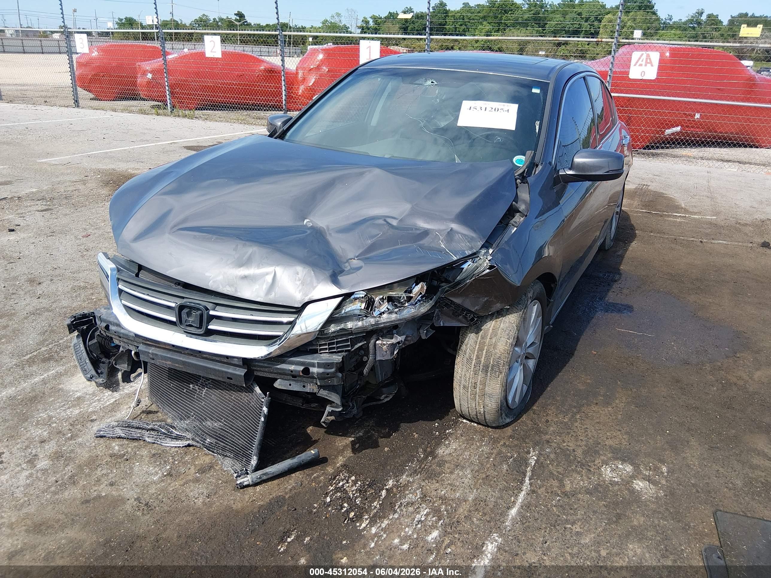 2015 Honda Accord Ex-l V-6 Gray vin: 1HGCR3F89FA013786