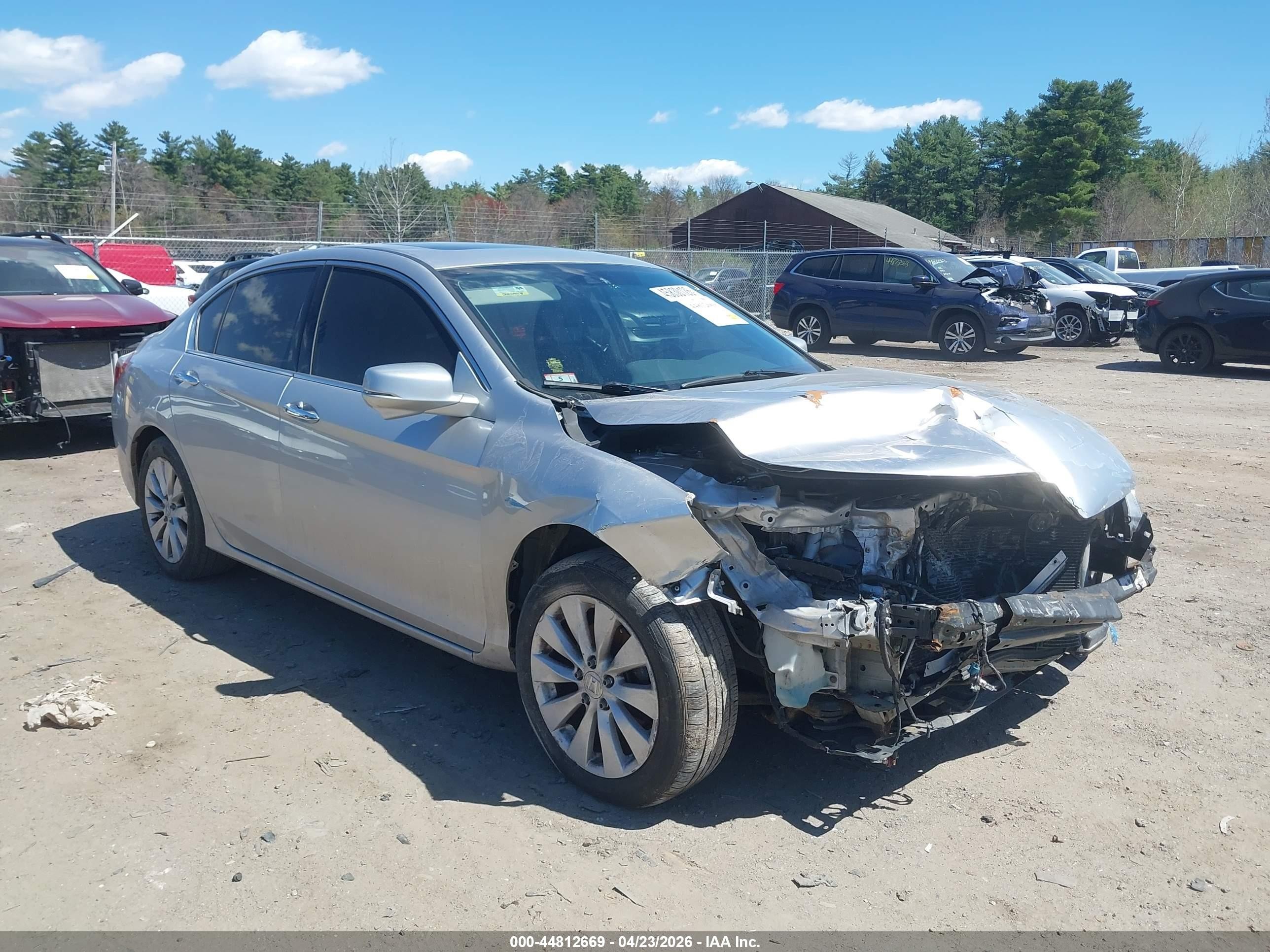 2015 Honda Accord Ex-l V-6 Silver vin: 1HGCR3F89FA023783