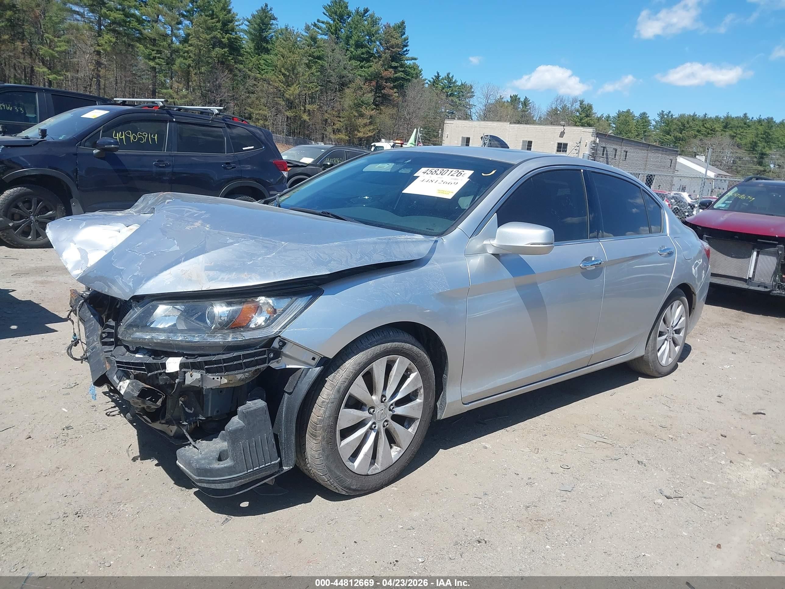 2015 Honda Accord Ex-l V-6 Silver vin: 1HGCR3F89FA023783