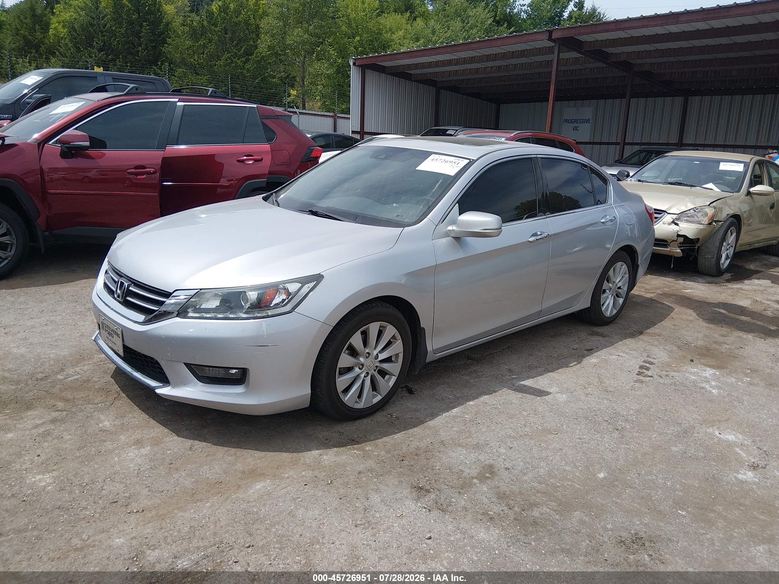 2015 Honda Accord Ex-l V-6 Silver vin: 1HGCR3F89FA025355