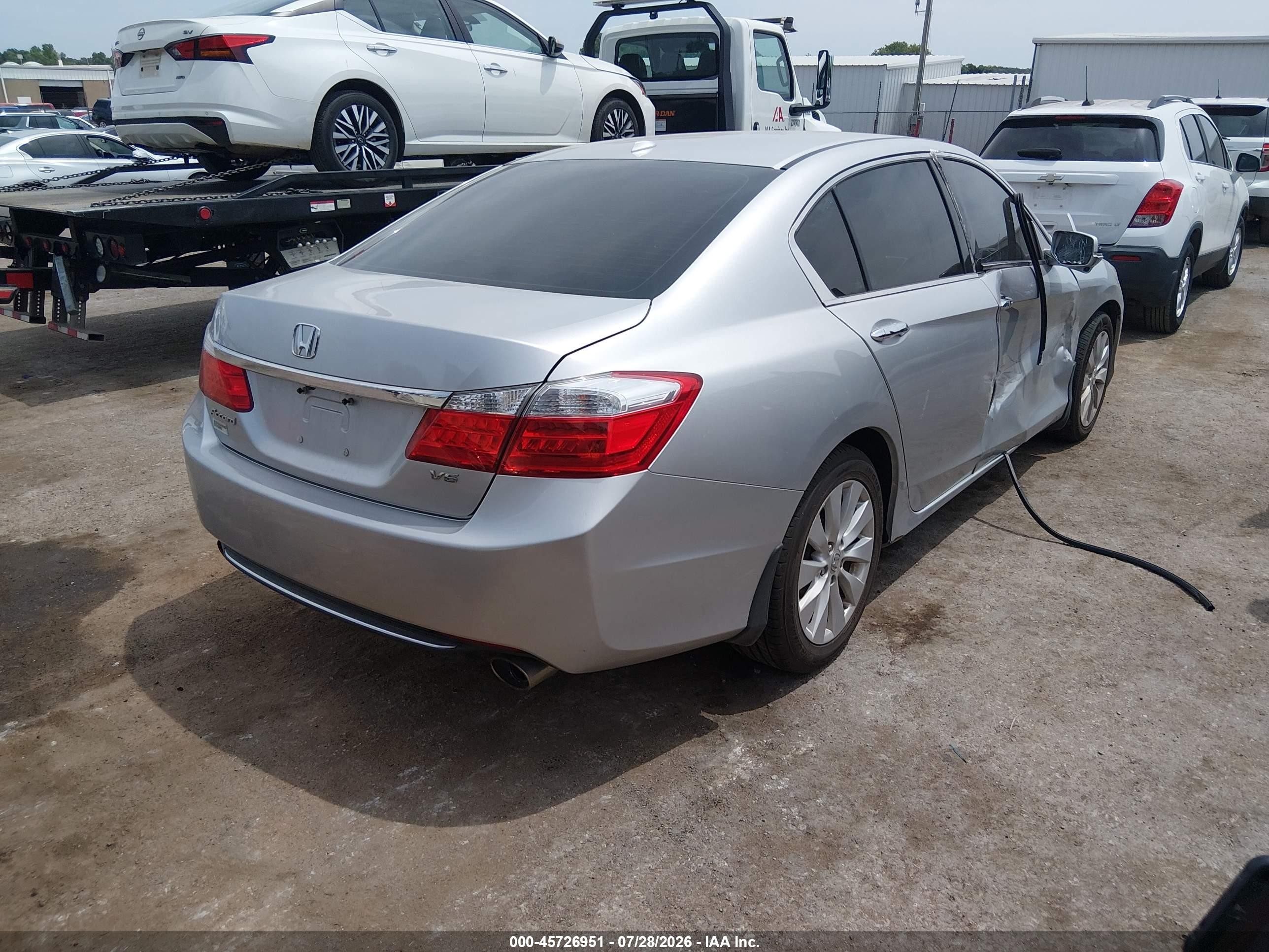 2015 Honda Accord Ex-l V-6 Silver vin: 1HGCR3F89FA025355