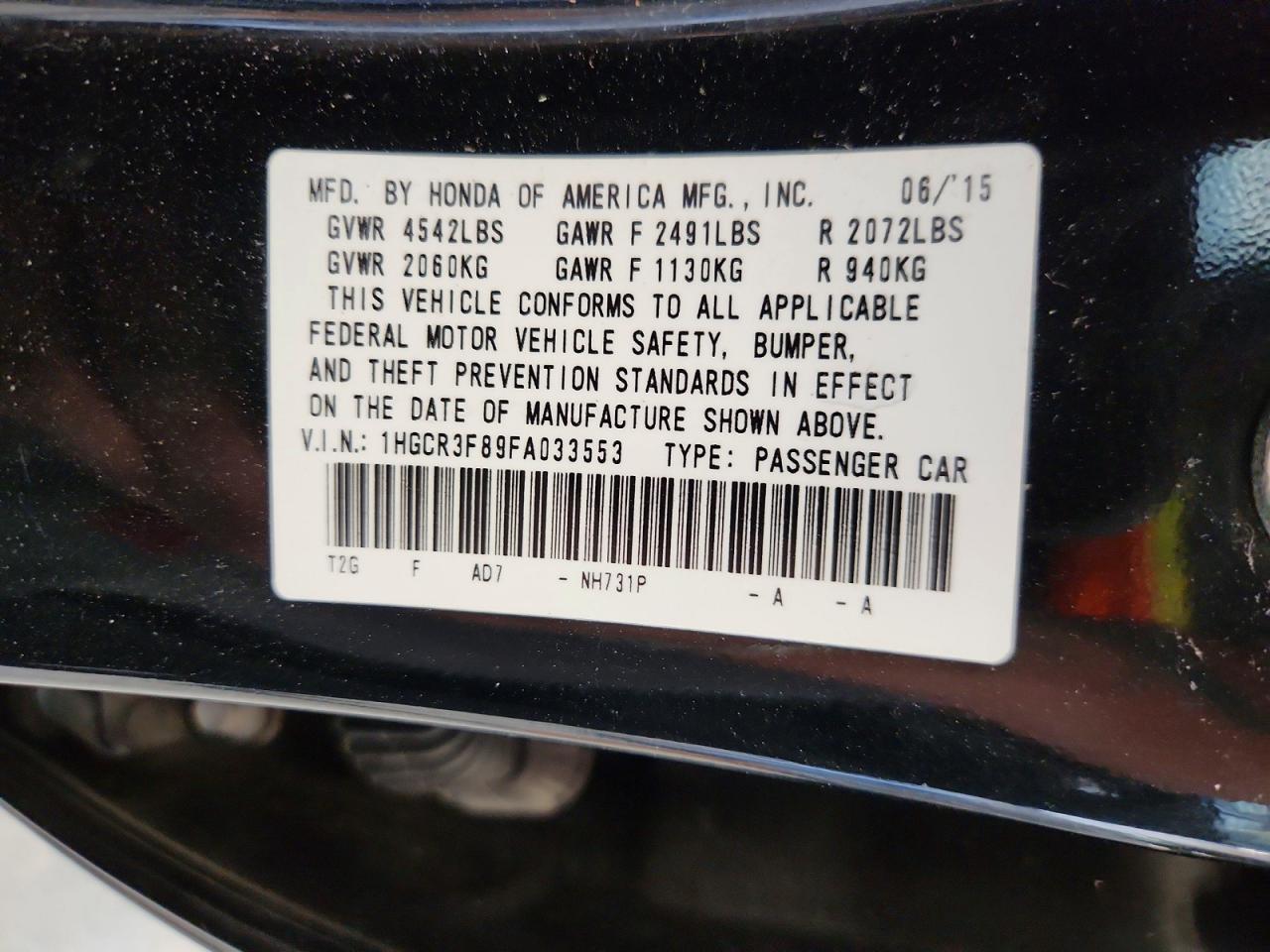 2015 Honda Accord Exl Black vin: 1HGCR3F89FA033553