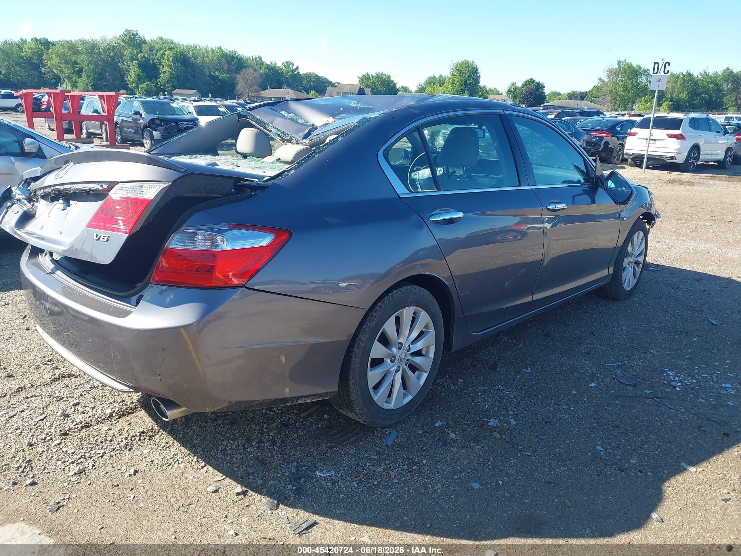 2015 Honda Accord Ex-l V-6 Gray vin: 1HGCR3F89FA034296