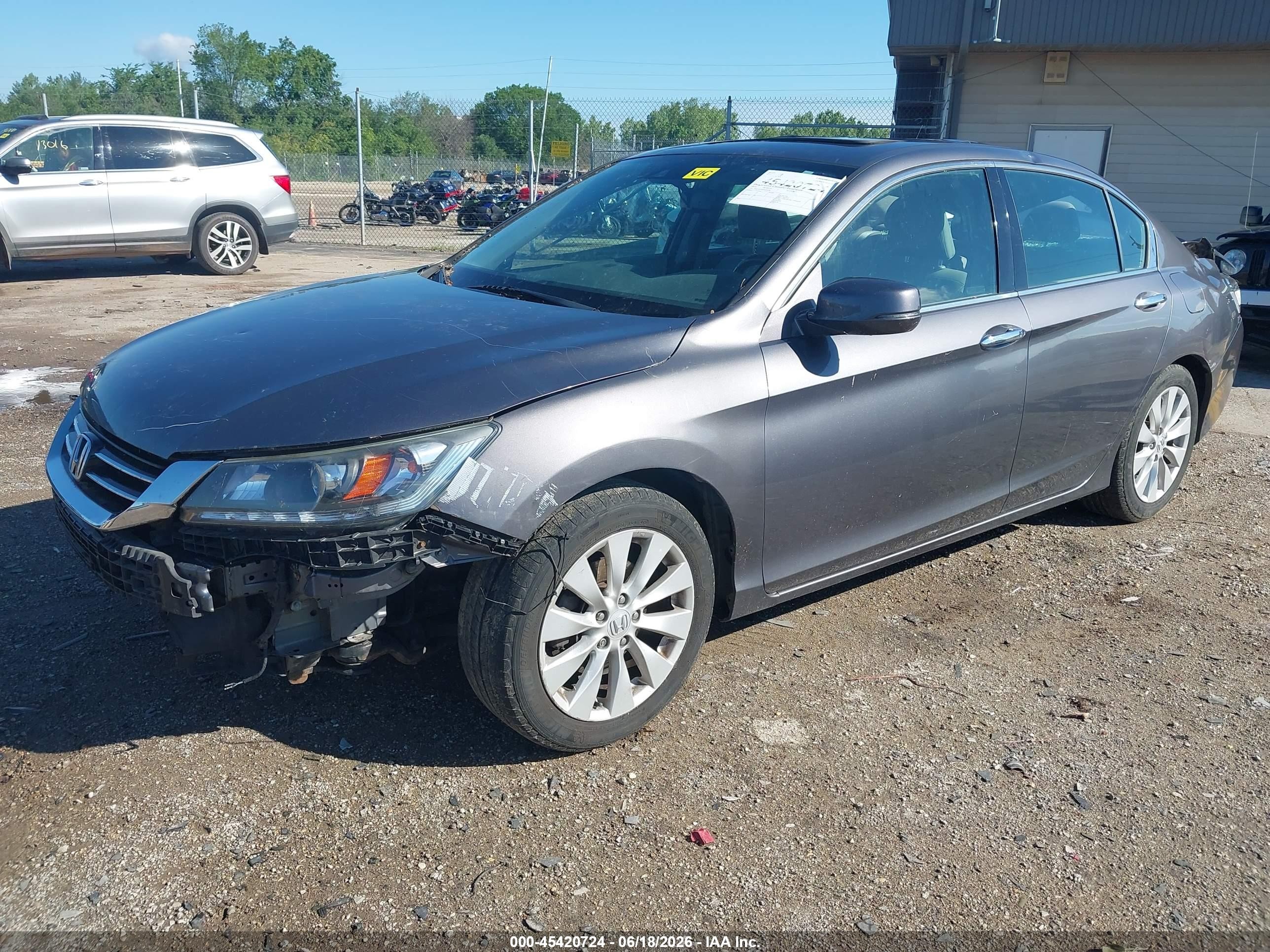 2015 Honda Accord Ex-l V-6 Gray vin: 1HGCR3F89FA034296