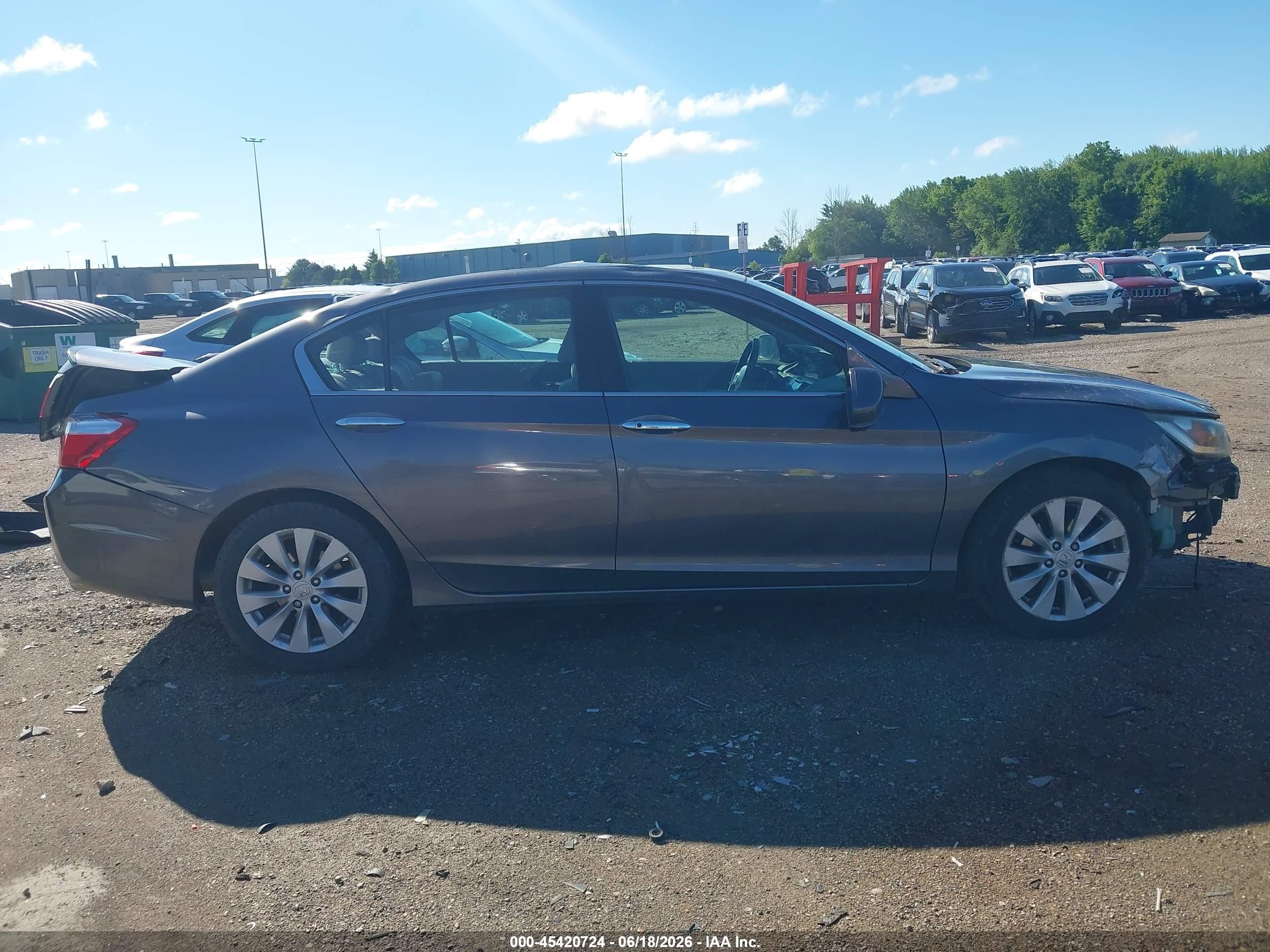 2015 Honda Accord Ex-l V-6 Gray vin: 1HGCR3F89FA034296