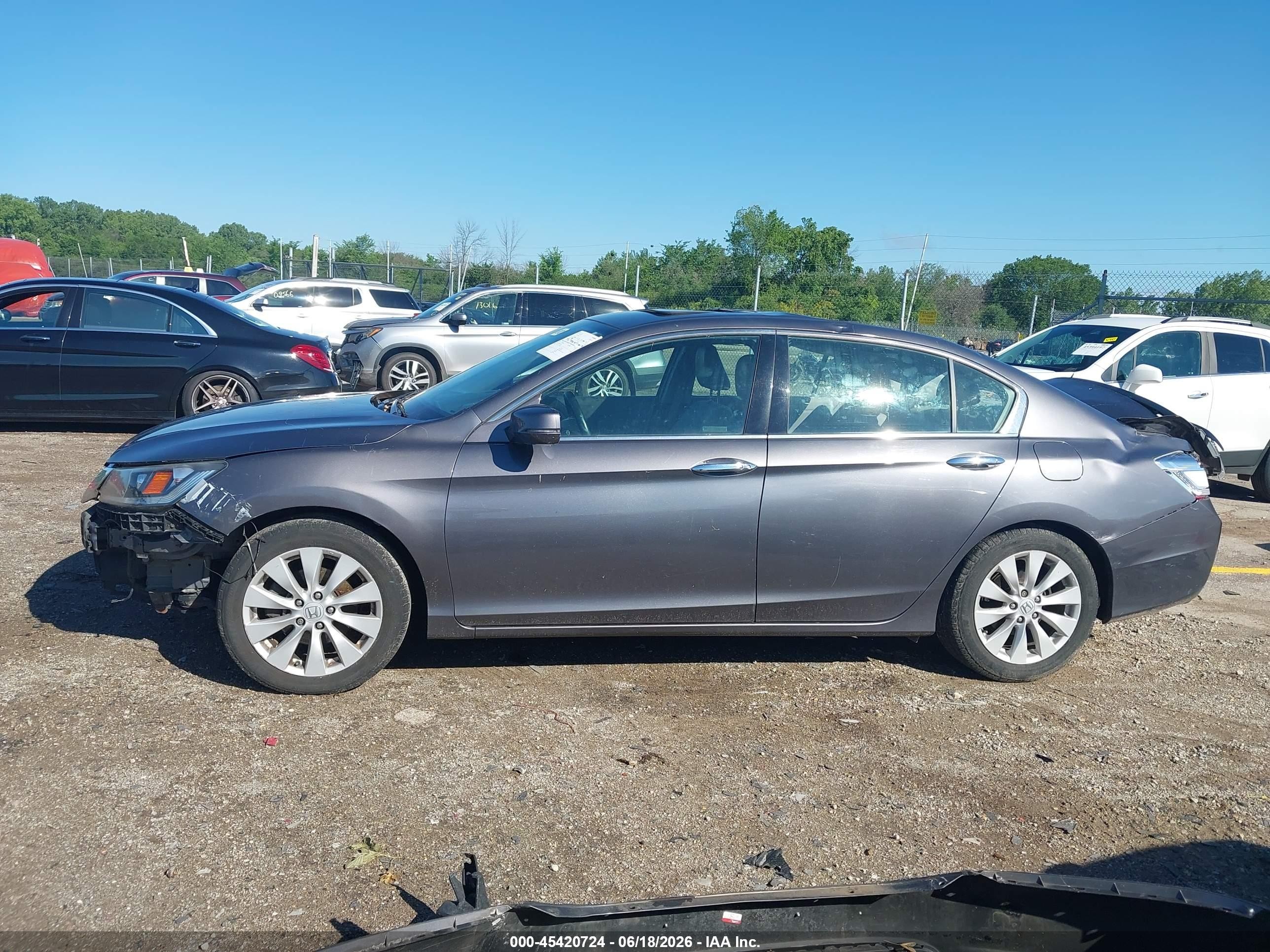 2015 Honda Accord Ex-l V-6 Gray vin: 1HGCR3F89FA034296
