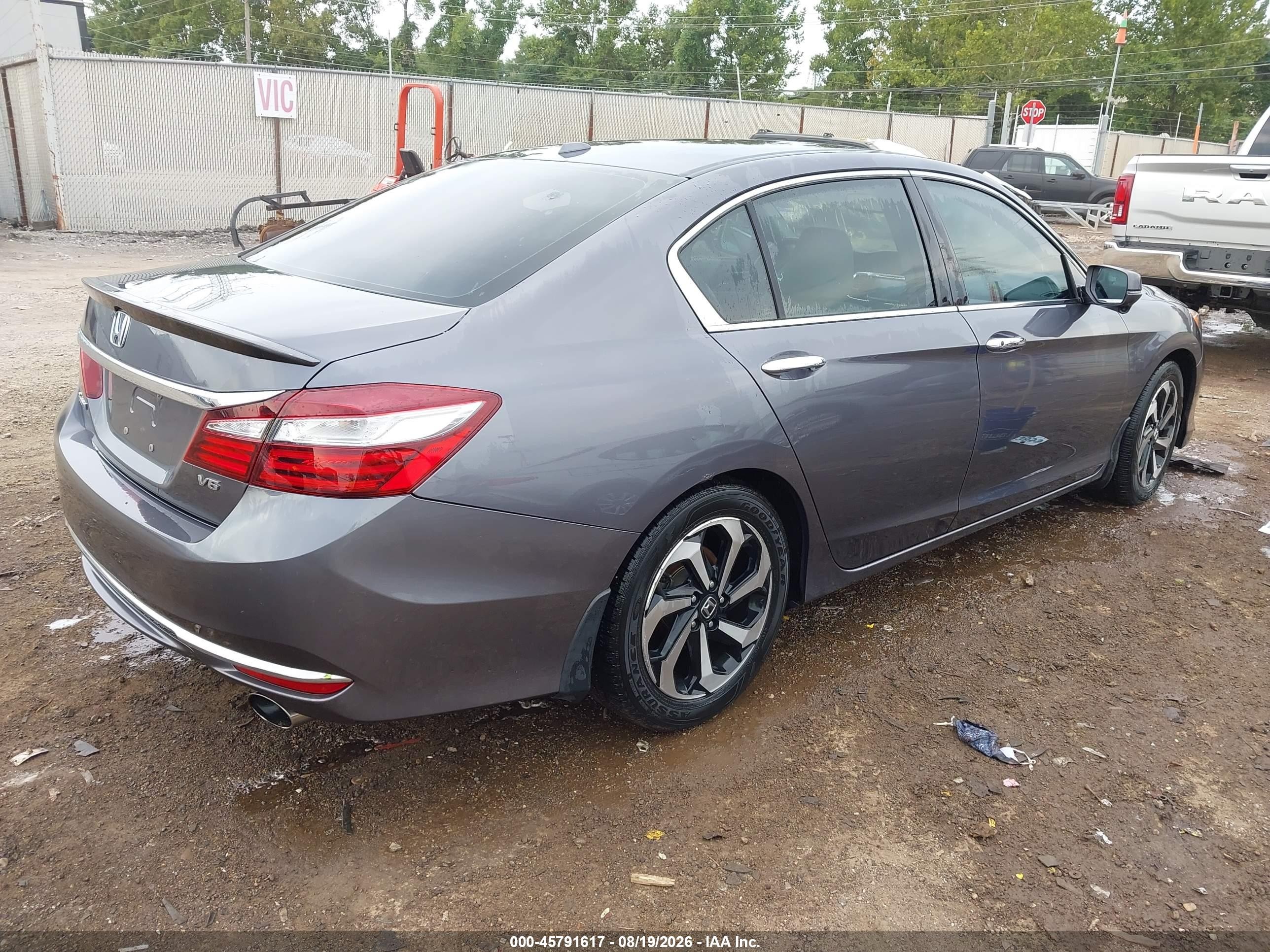 2016 Honda Accord Ex-l V-6 Gray vin: 1HGCR3F89GA009481