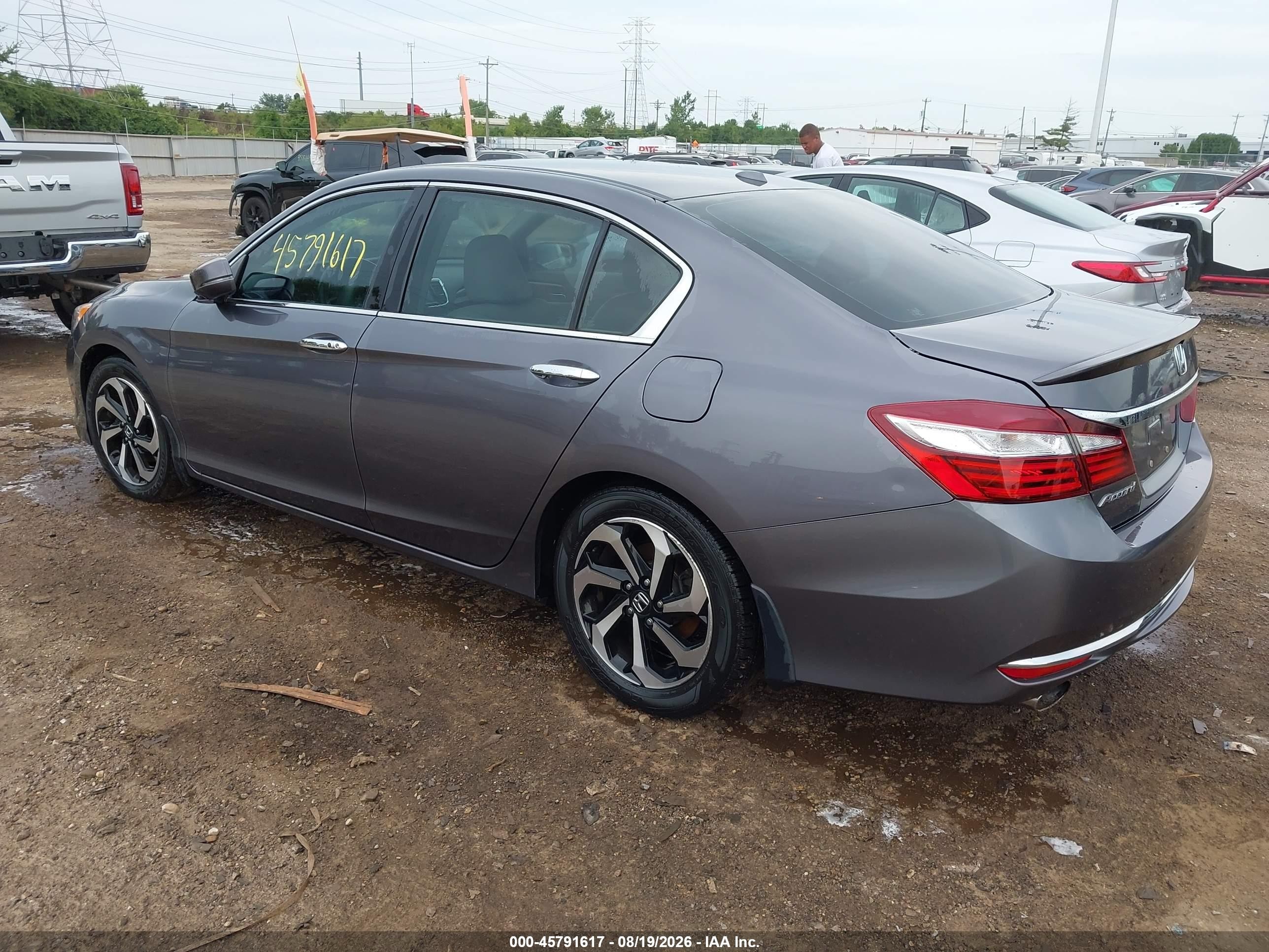 2016 Honda Accord Ex-l V-6 Gray vin: 1HGCR3F89GA009481