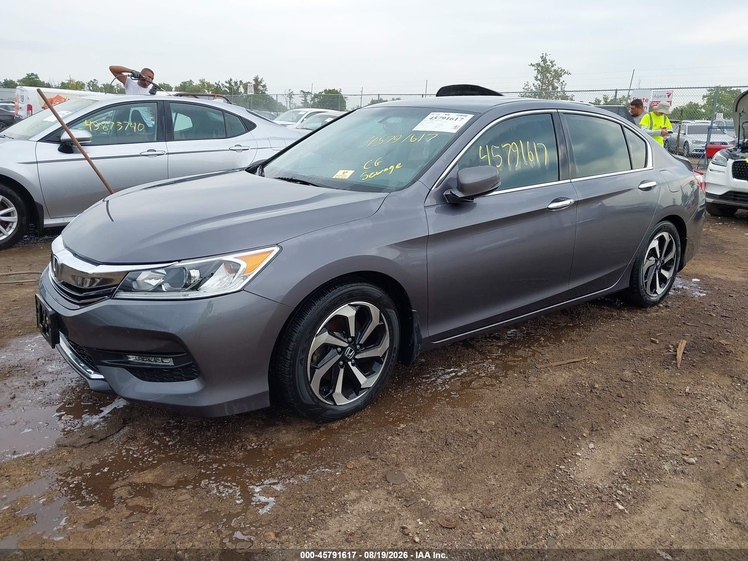 2016 Honda Accord Ex-l V-6 Gray vin: 1HGCR3F89GA009481