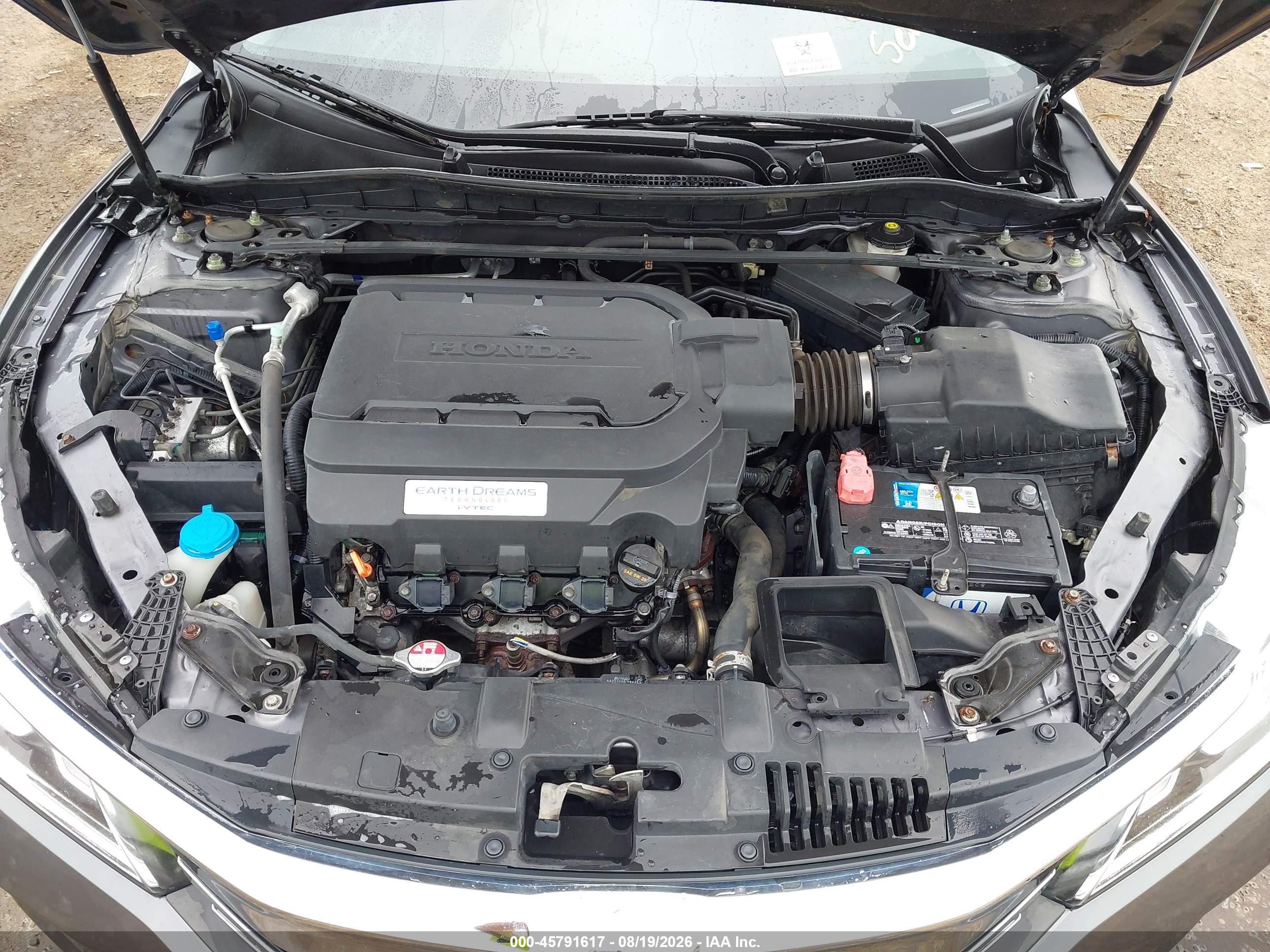 2016 Honda Accord Ex-l V-6 Gray vin: 1HGCR3F89GA009481
