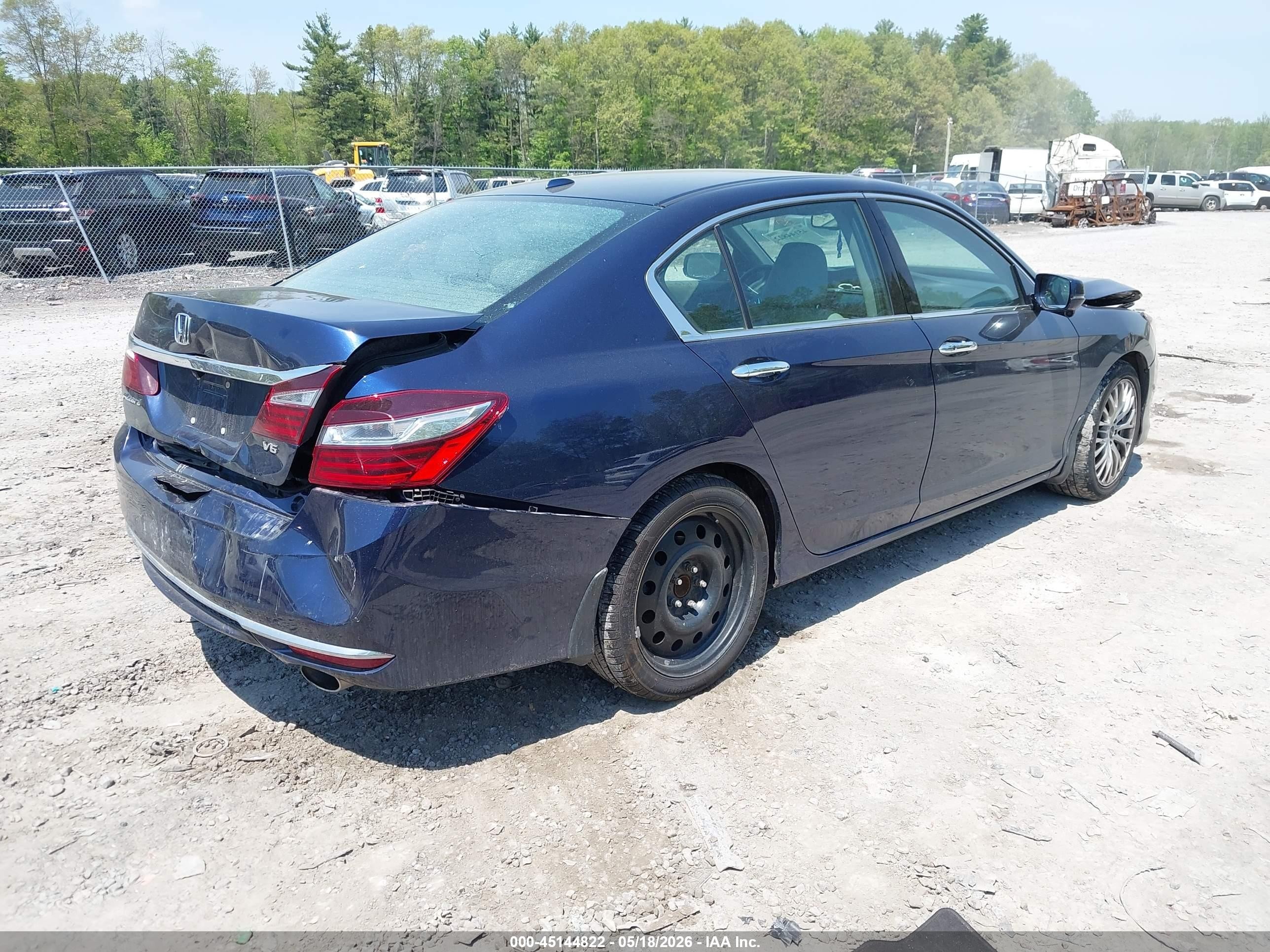 2016 Honda Accord Ex-l V-6 Blue vin: 1HGCR3F89GA019587