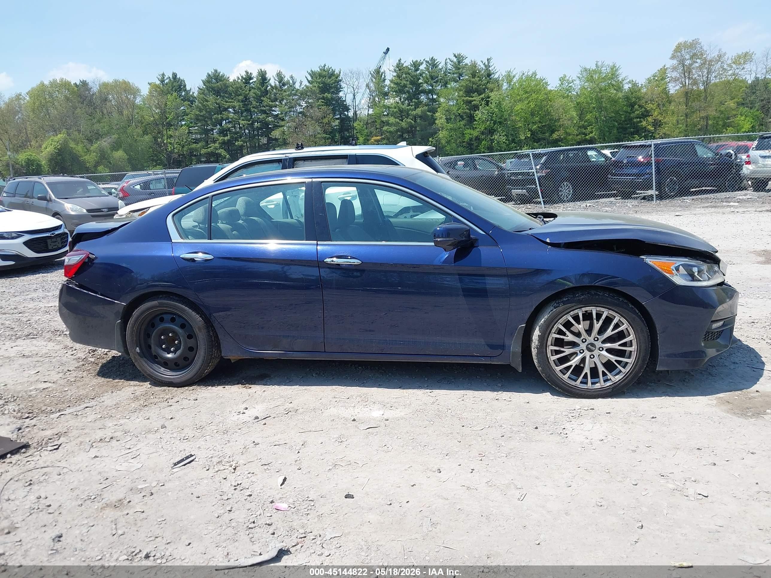 2016 Honda Accord Ex-l V-6 Blue vin: 1HGCR3F89GA019587