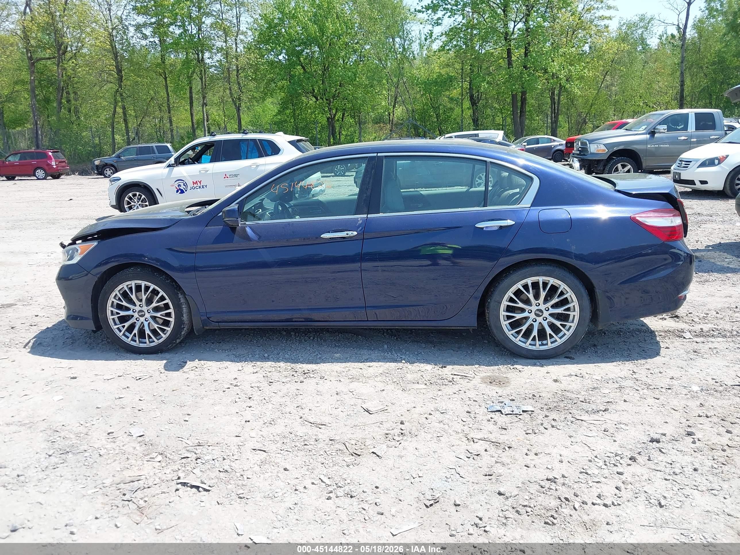 2016 Honda Accord Ex-l V-6 Blue vin: 1HGCR3F89GA019587