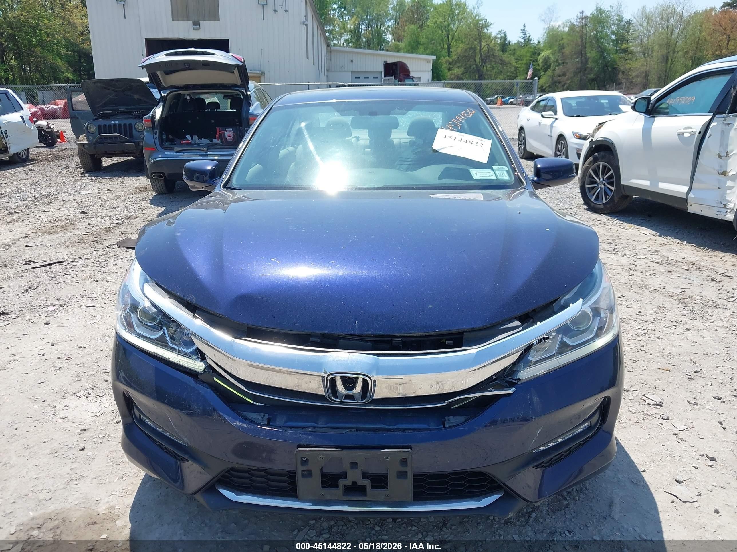 2016 Honda Accord Ex-l V-6 Blue vin: 1HGCR3F89GA019587