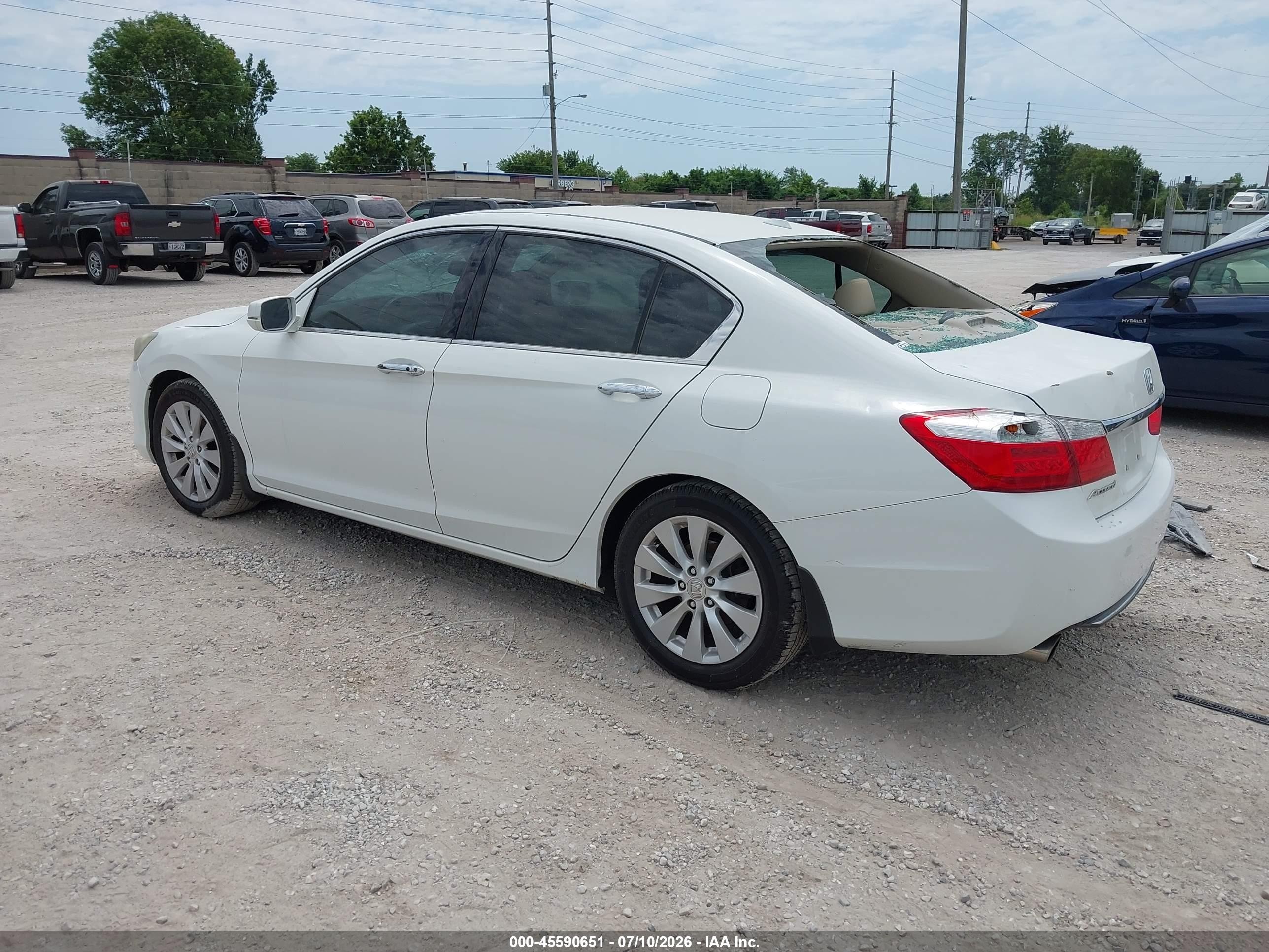 2013 Honda Accord Ex-l V-6 White vin: 1HGCR3F8XDA013079