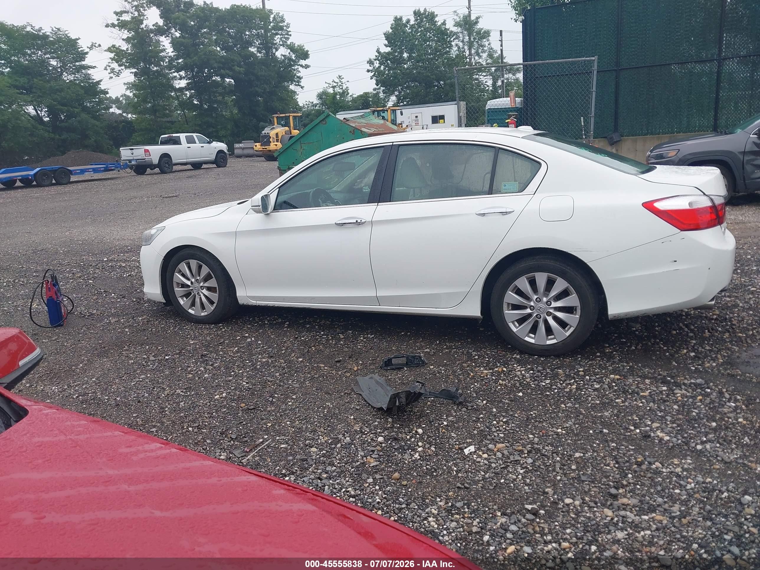 2013 Honda Accord Ex-l V-6 White vin: 1HGCR3F8XDA014703