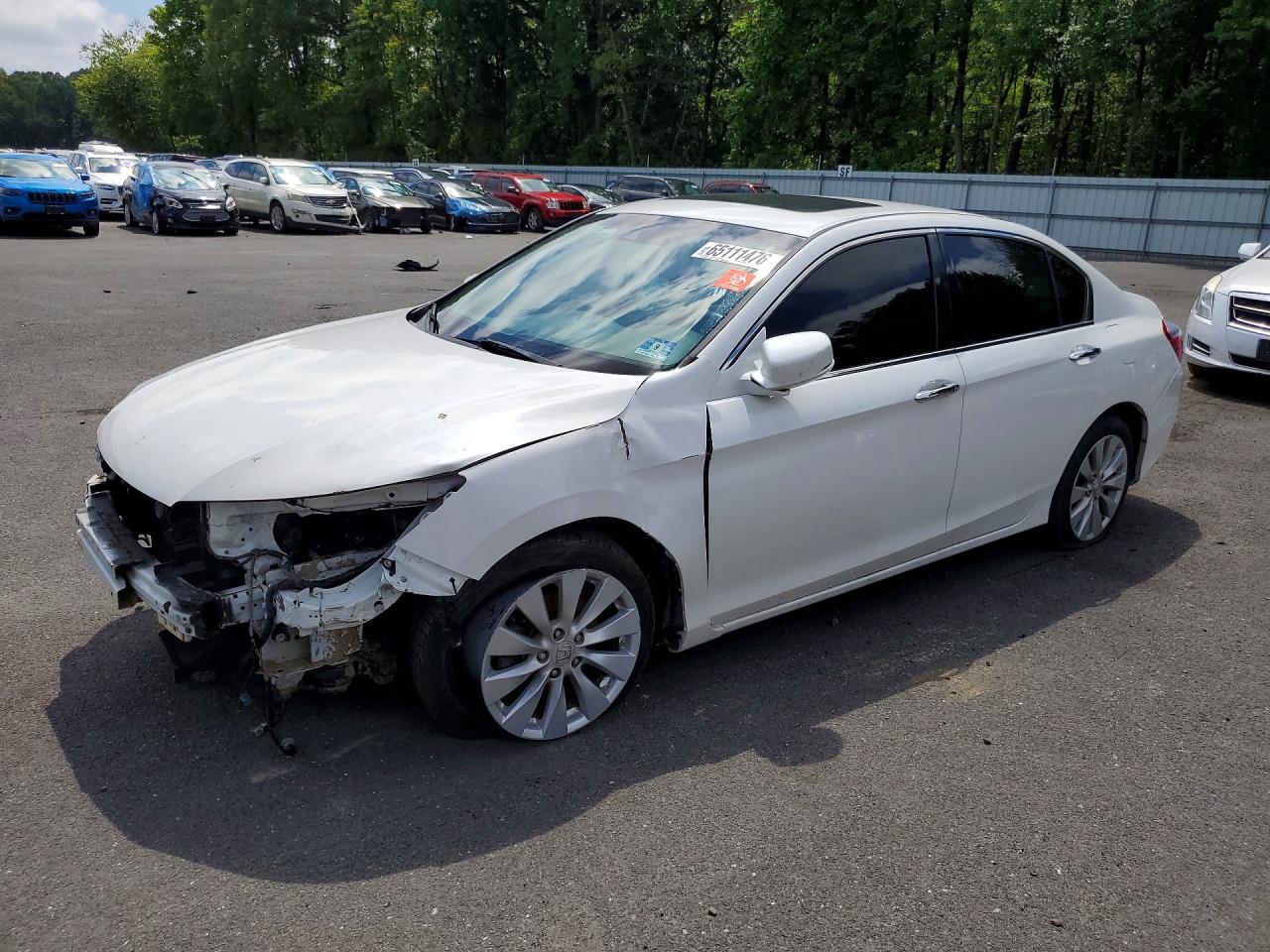 2013 Honda Accord Exl White vin: 1HGCR3F8XDA029850