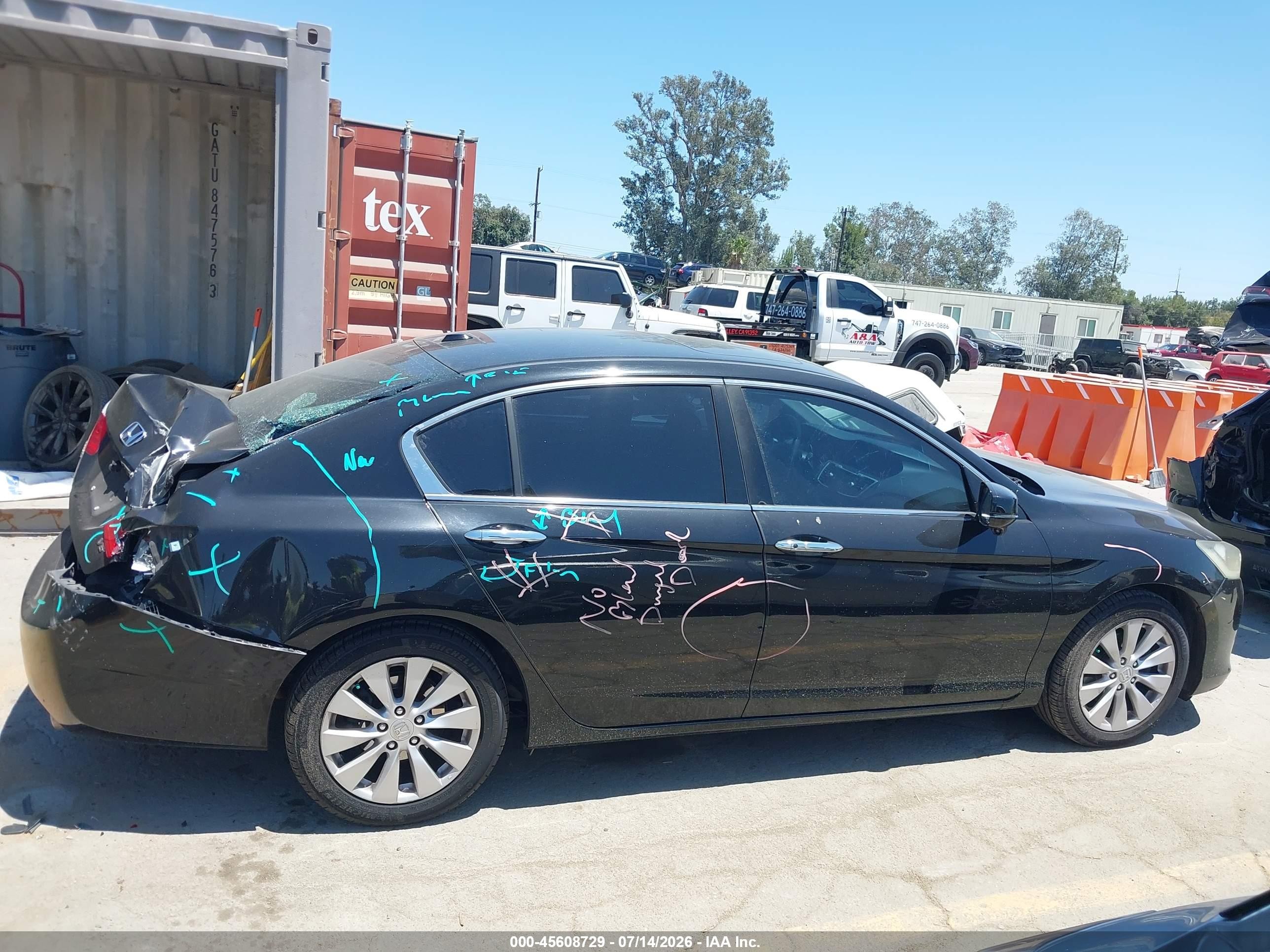 2013 Honda Accord Ex-l V-6 Black vin: 1HGCR3F8XDA043585