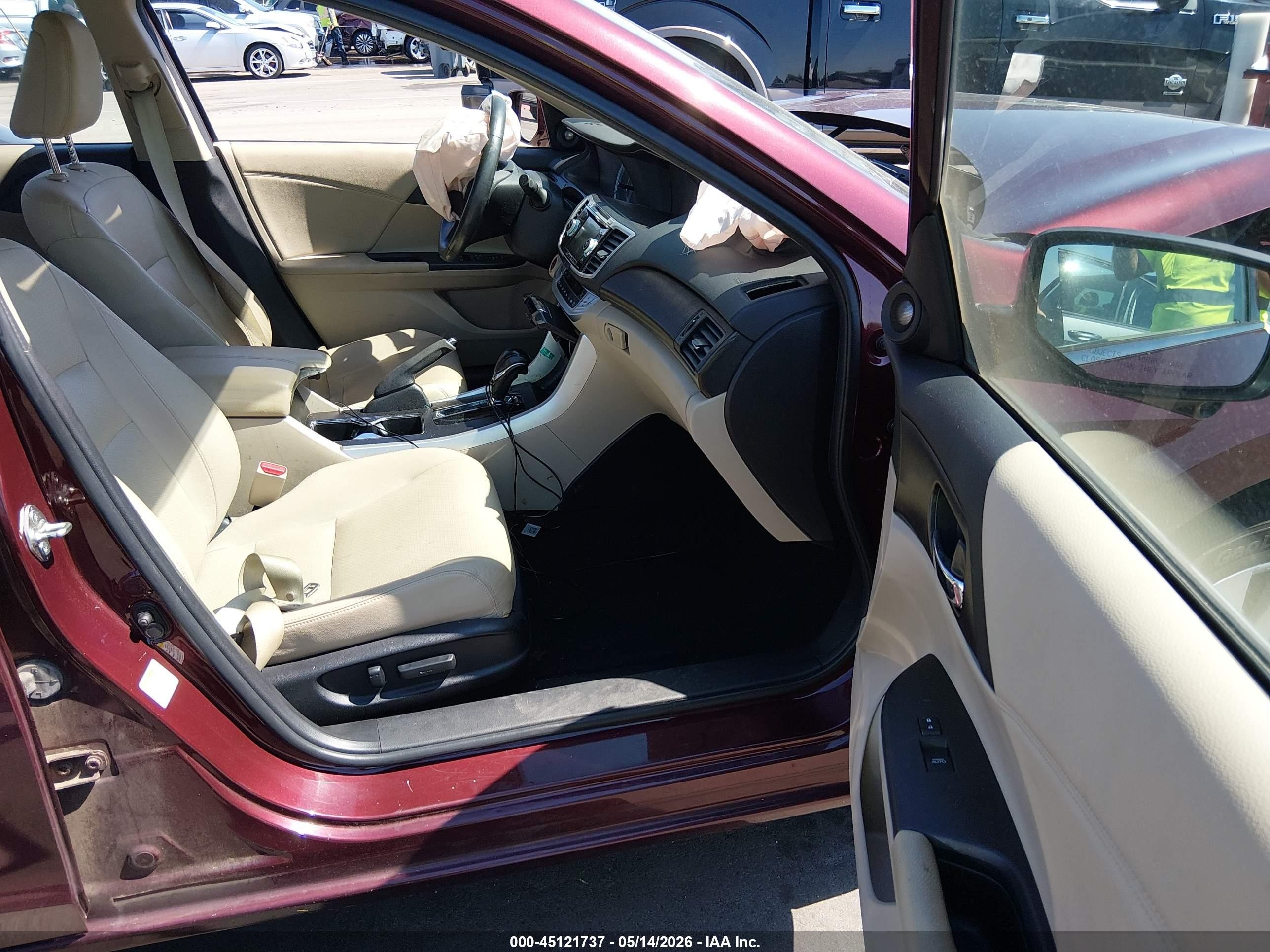 2014 Honda Accord Ex-l V-6 Burgundy vin: 1HGCR3F8XEA018025