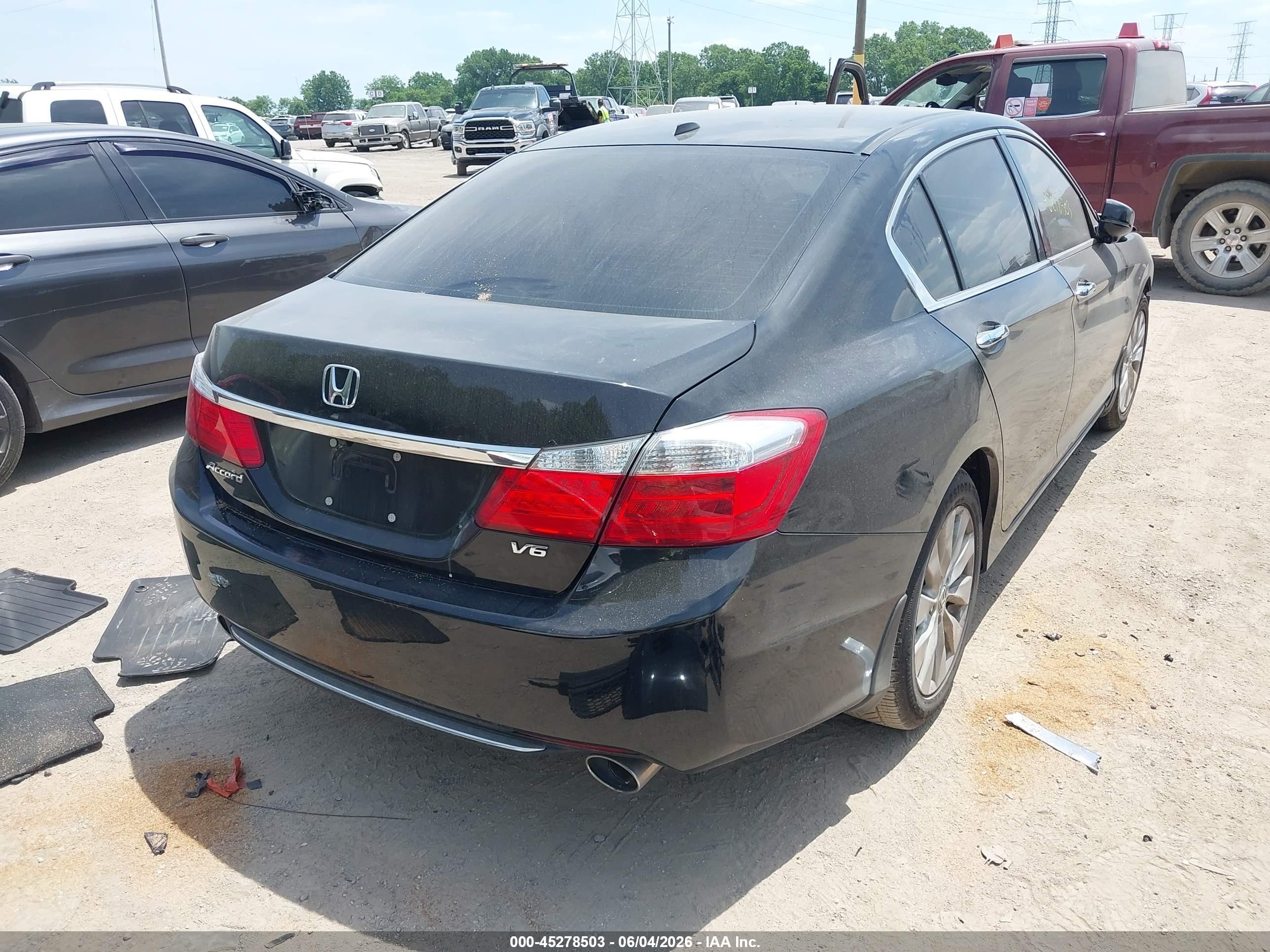 2014 Honda Accord Ex-l V-6 Black vin: 1HGCR3F8XEA020714