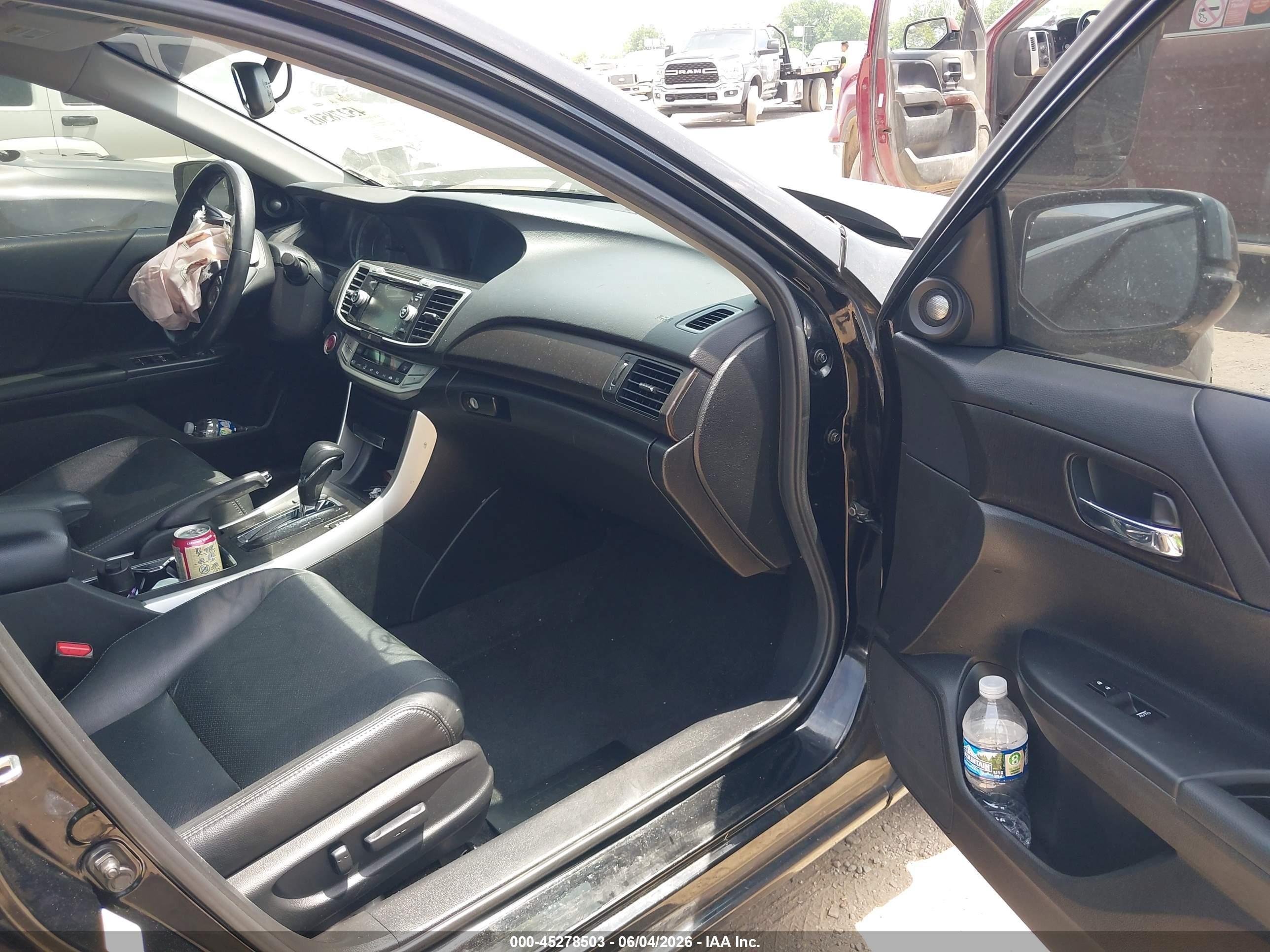 2014 Honda Accord Ex-l V-6 Black vin: 1HGCR3F8XEA020714